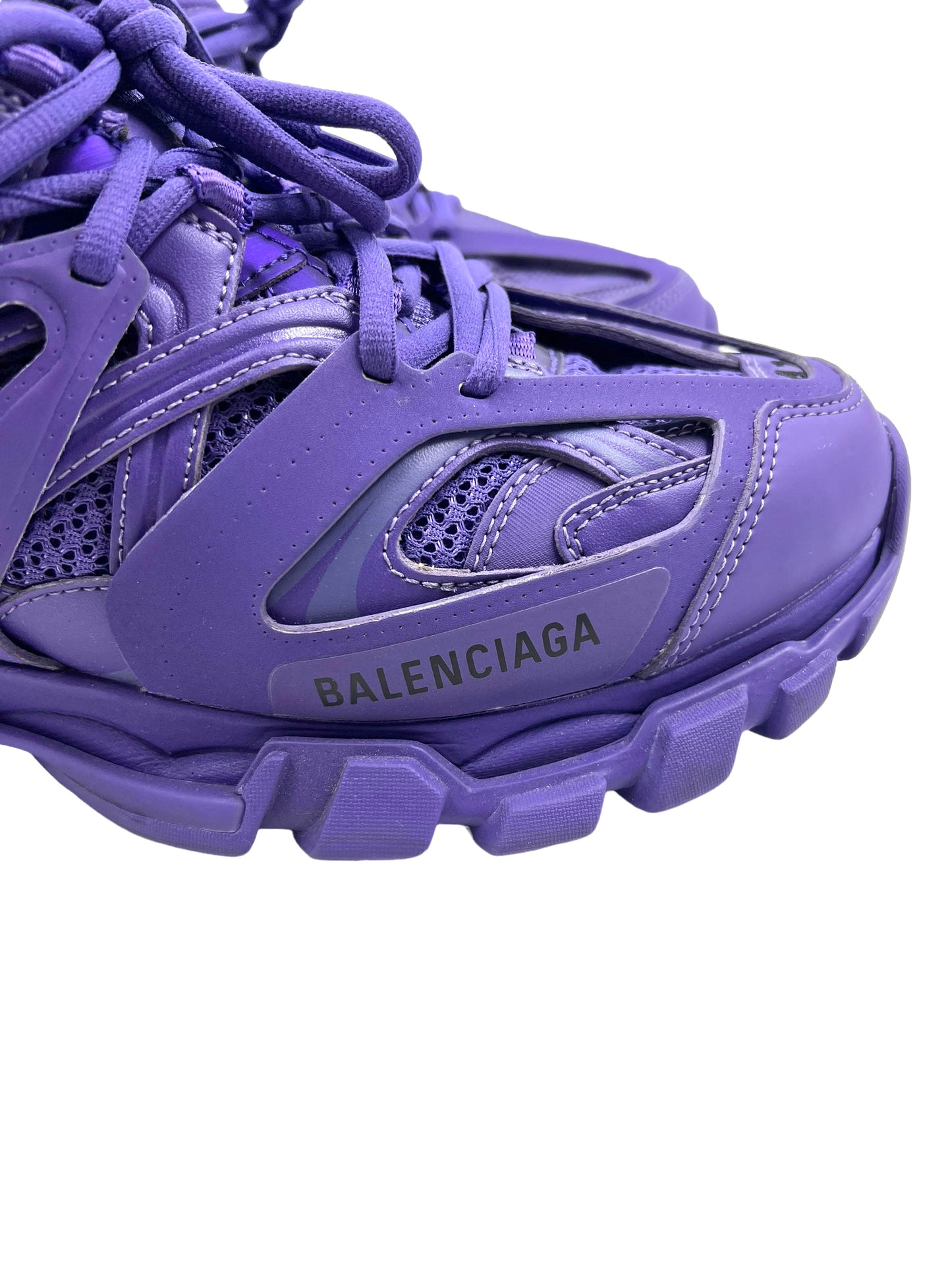 Balenciaga Size 41 Purple Leather Track Sneakers