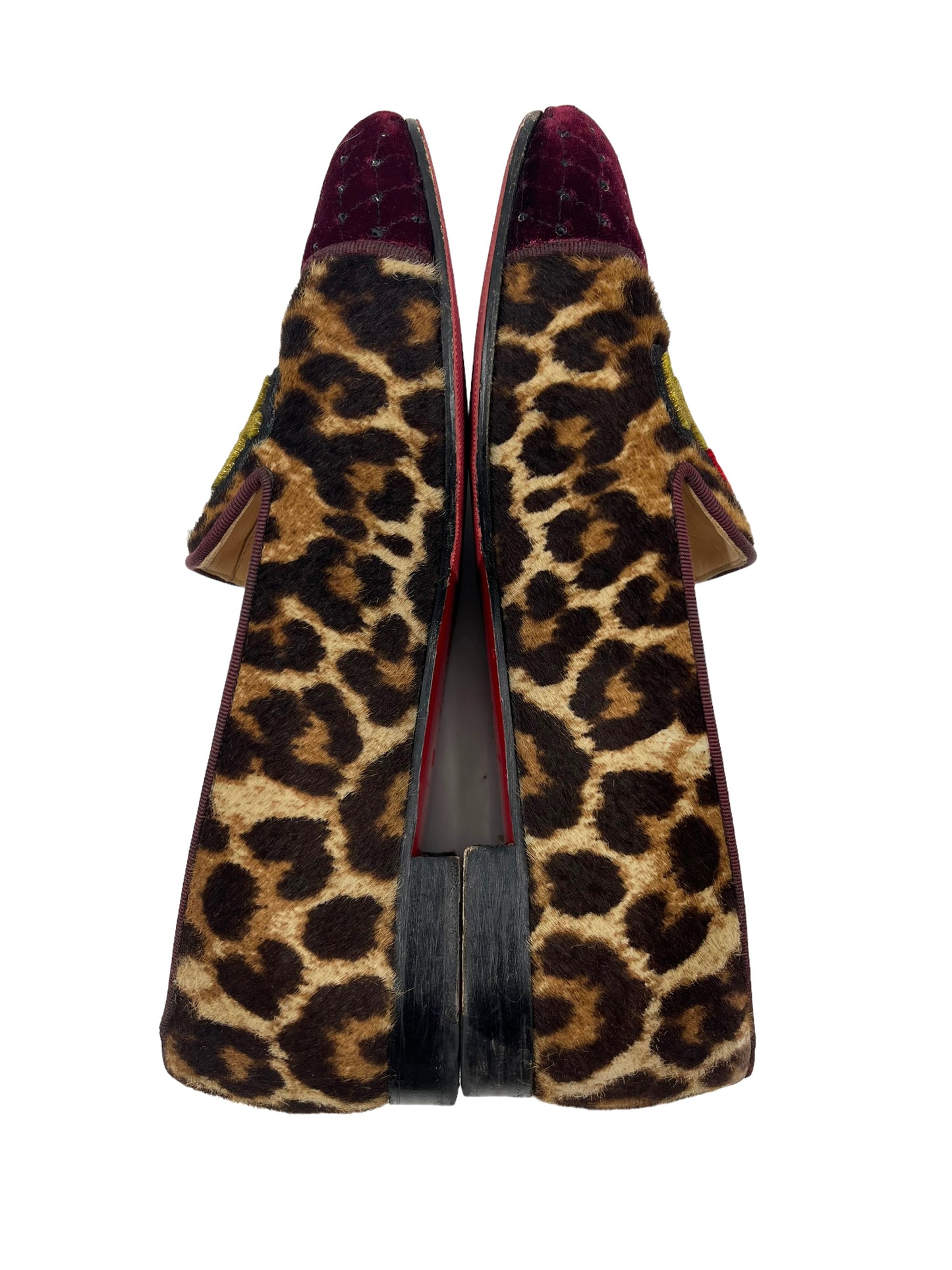 Christian Louboutin 'I Love My Loubies' Size 39.5 Leopard Print Loafers