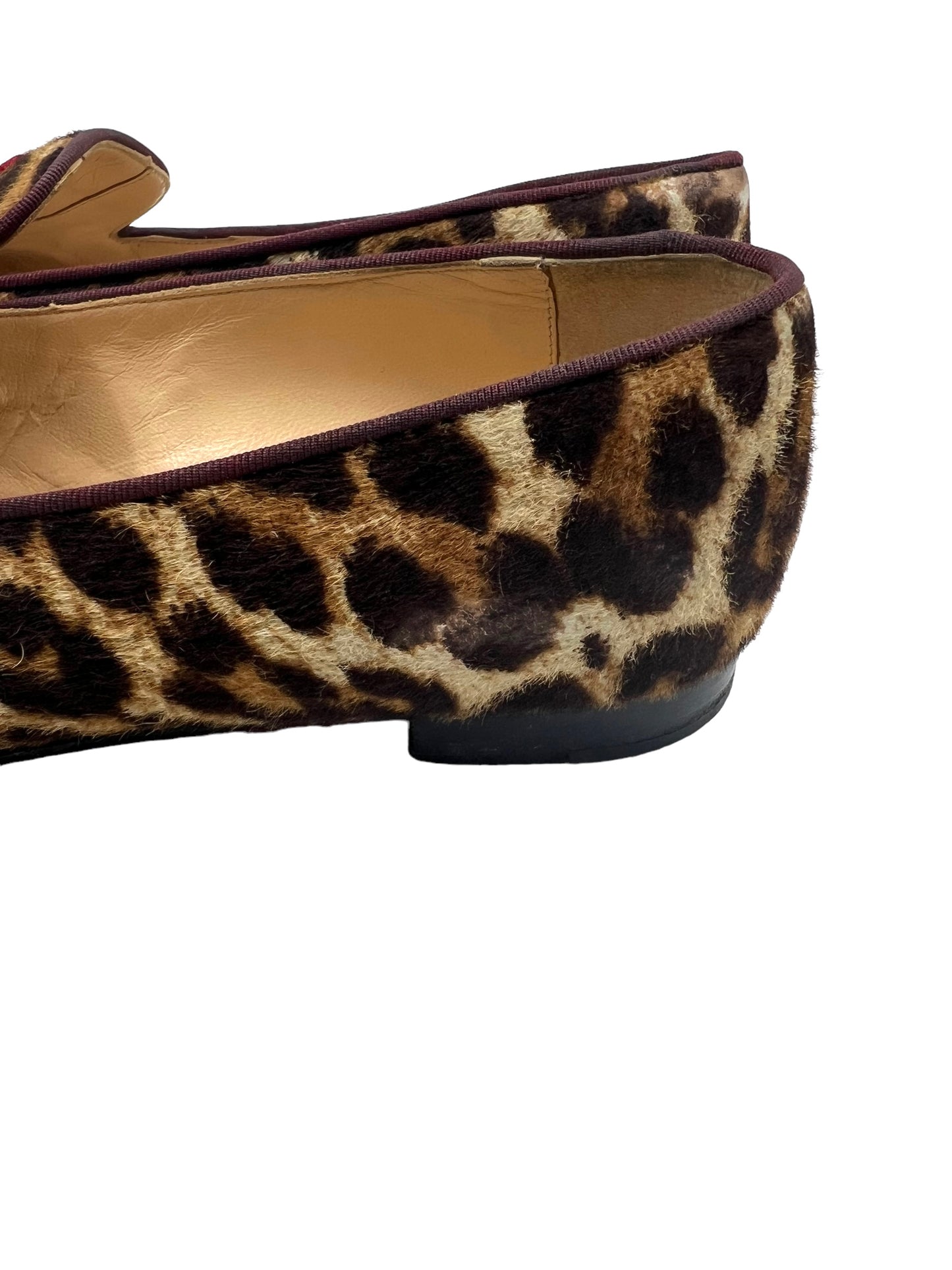 Christian Louboutin 'I Love My Loubies' Size 39.5 Leopard Print Loafers