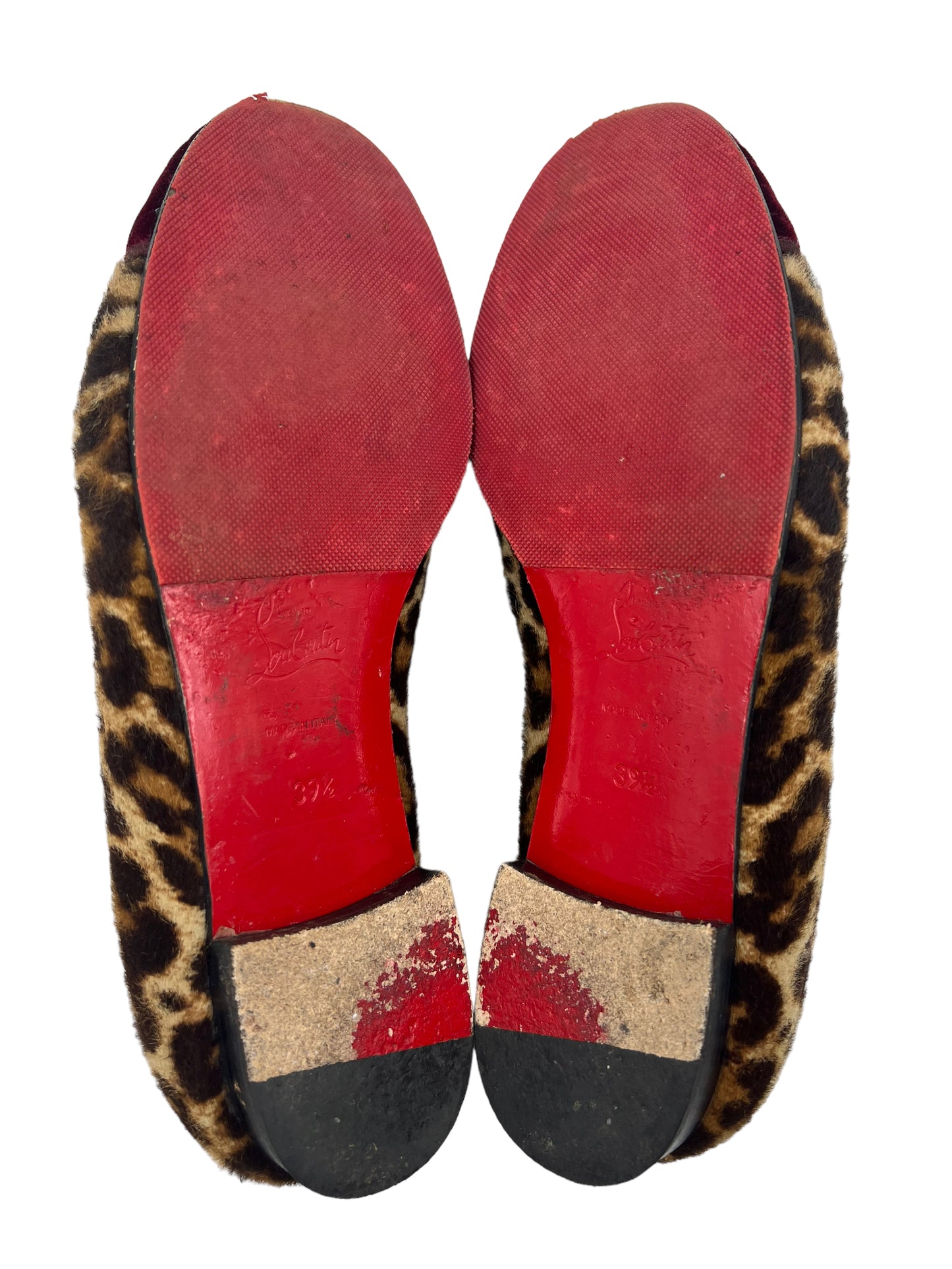 Christian Louboutin 'I Love My Loubies' Size 39.5 Leopard Print Loafers