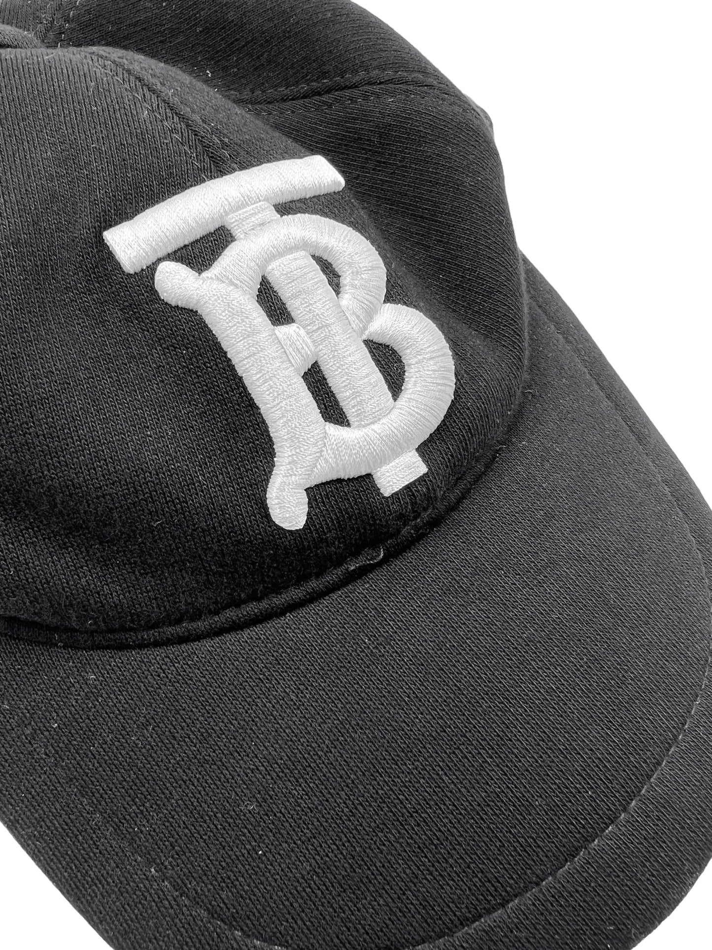 Burberry Size M Black Monogram Motif Cotton Twill Baseball Cap