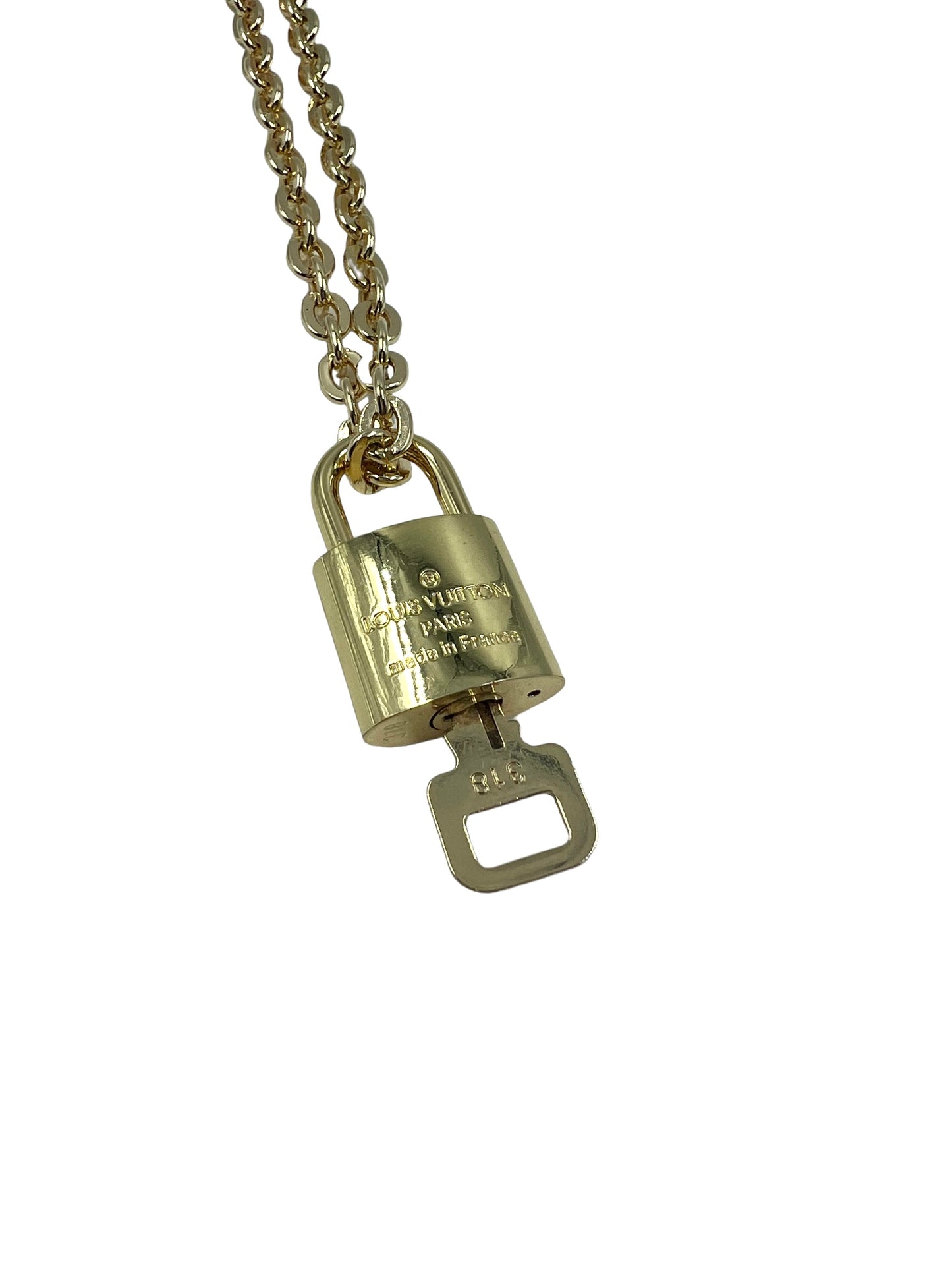Repurposed Gold Chain Lock Necklace