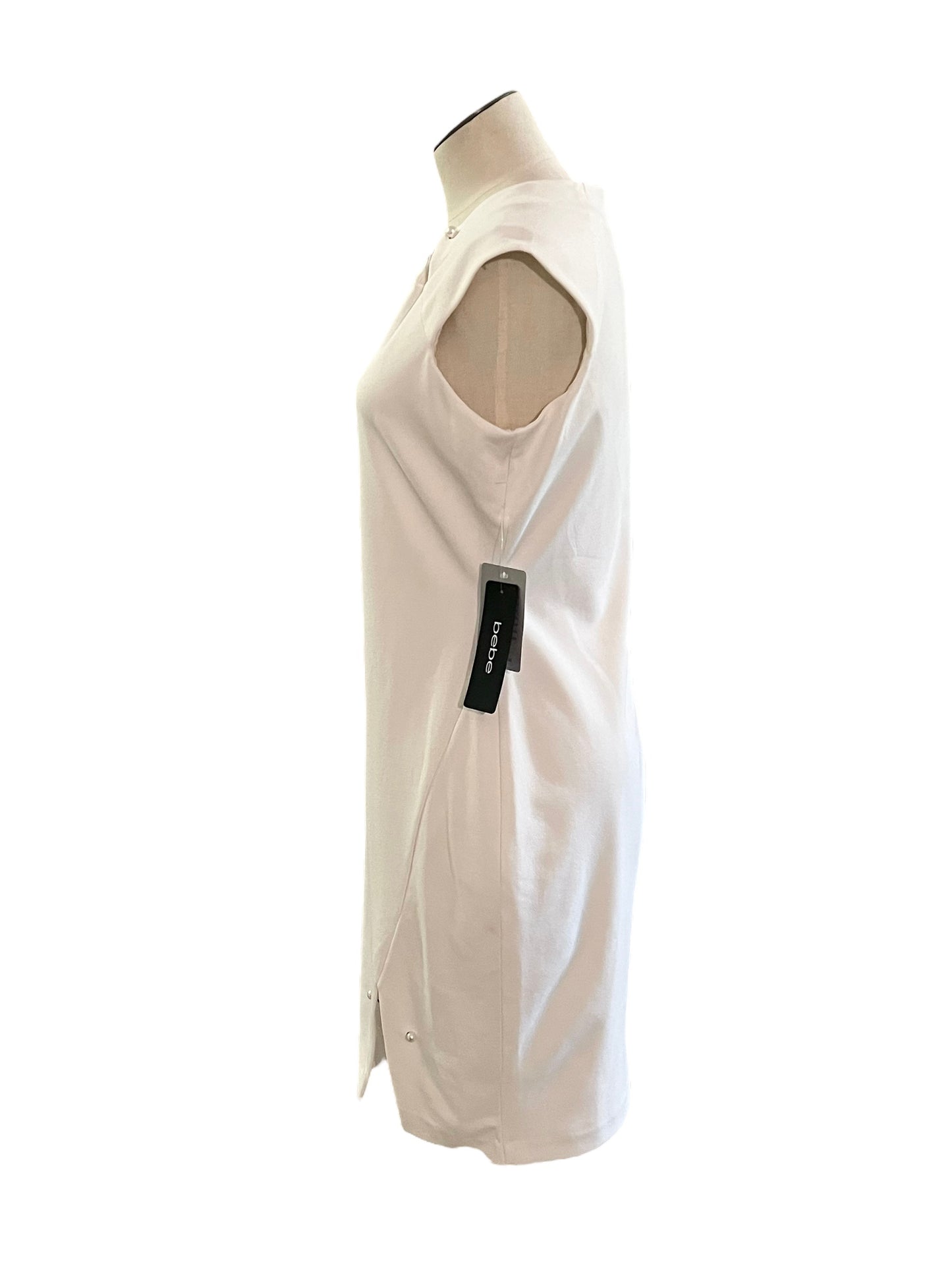 Bebe Size 10 White Pearl Pin Dress