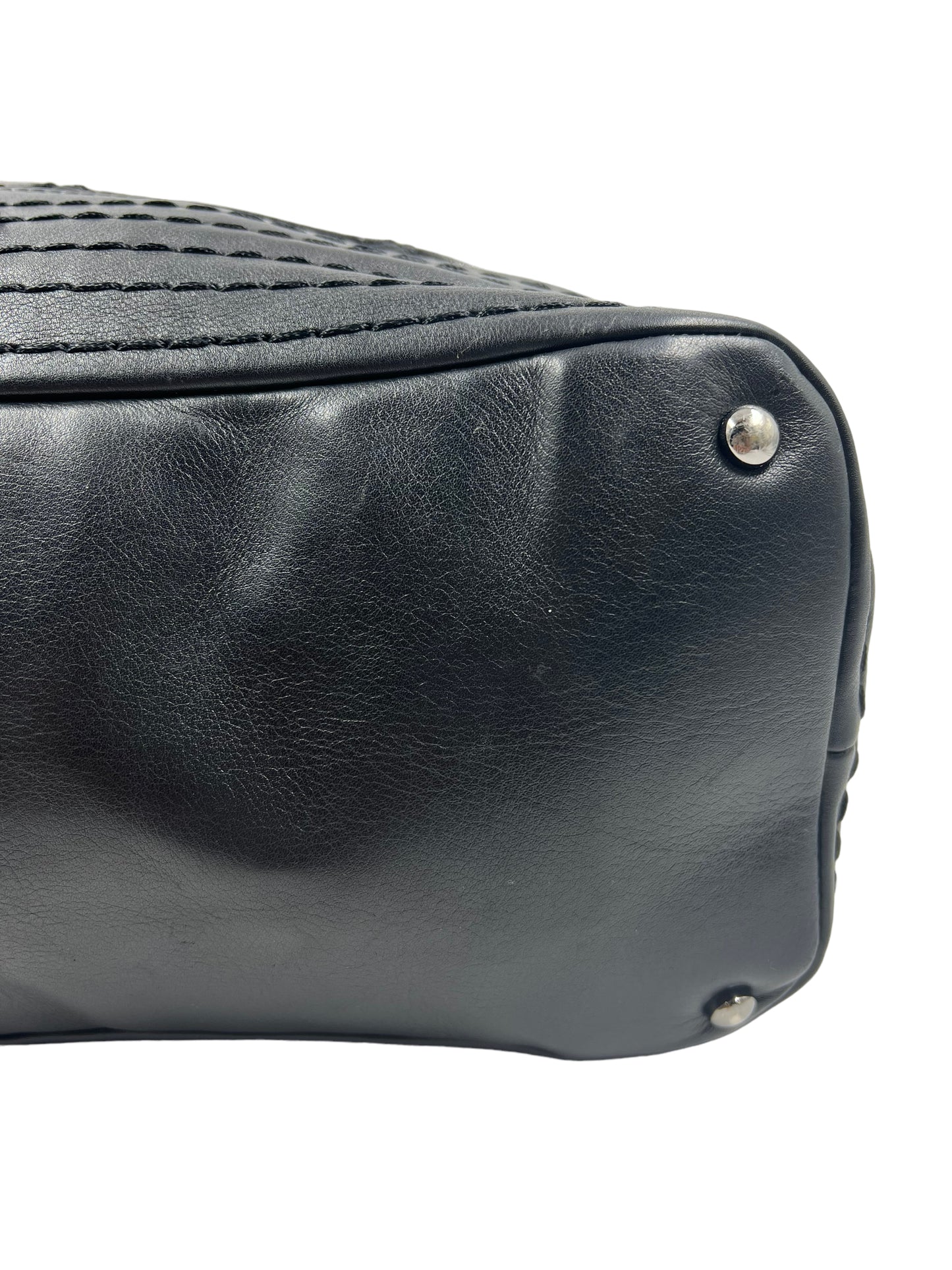 Chanel Black Leather 2006-2008 Expandable Ligne Bag