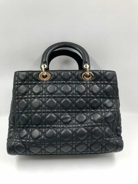 Christian Dior Black Large Lady Dior Tote Handbag