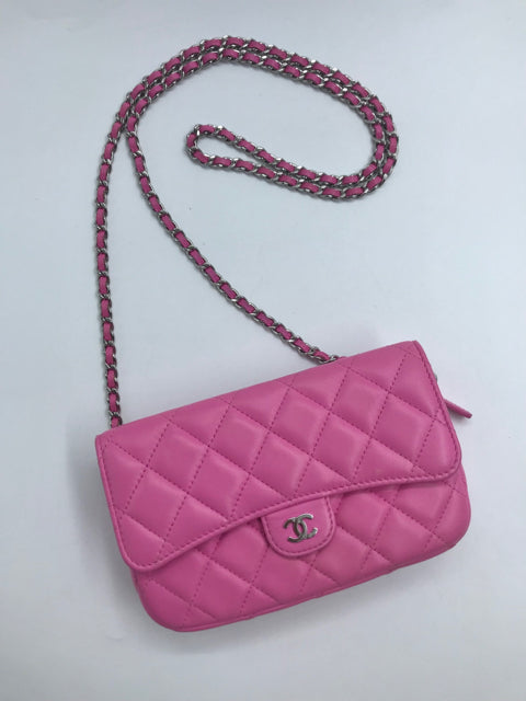 Chanel Pink Calfskin 2021 Small Flap Pouch Handbag
