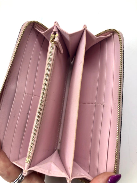 Fendi Peonia Pink Long is Leather Wallet