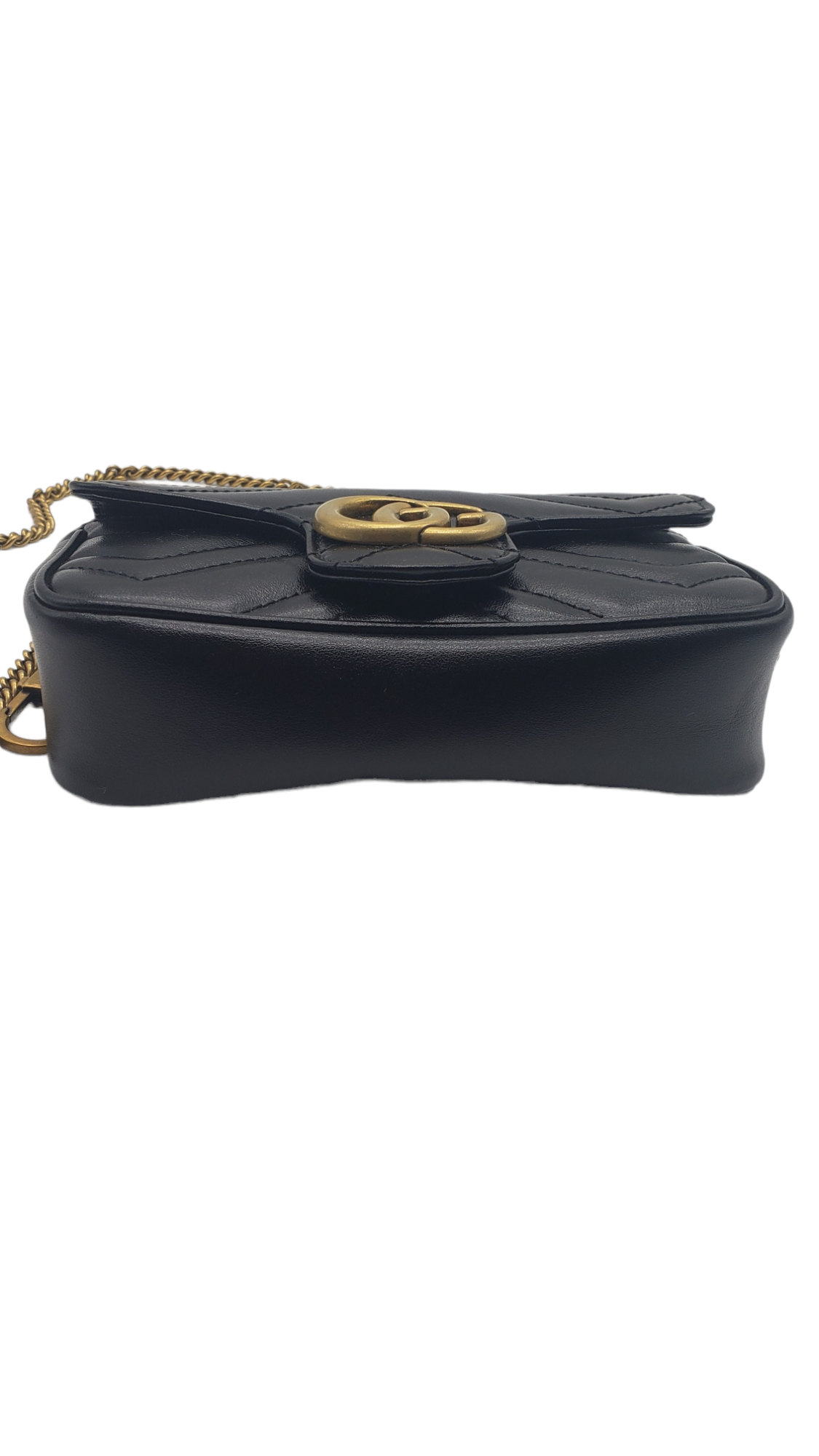 Gucci Black Leather Super Mini Marmont Shoulder Bag