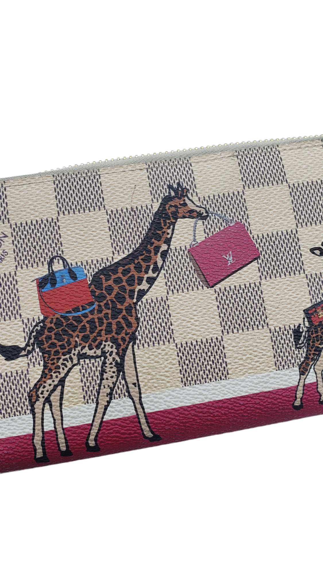 Louis Vuitton Damier Azur Christmas Animation Giraffe Zippy Wallet