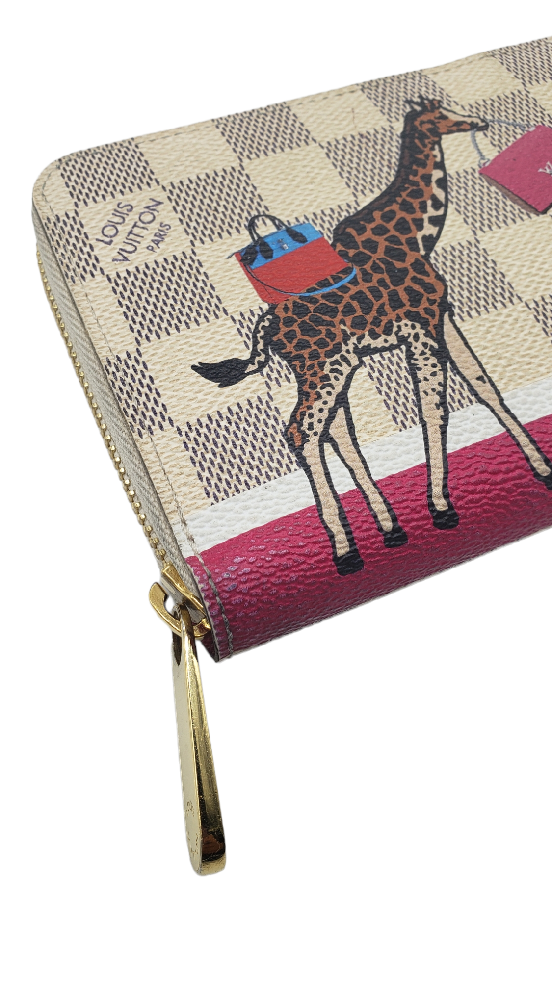 Louis Vuitton Damier Azur Christmas Animation Giraffe Zippy Wallet