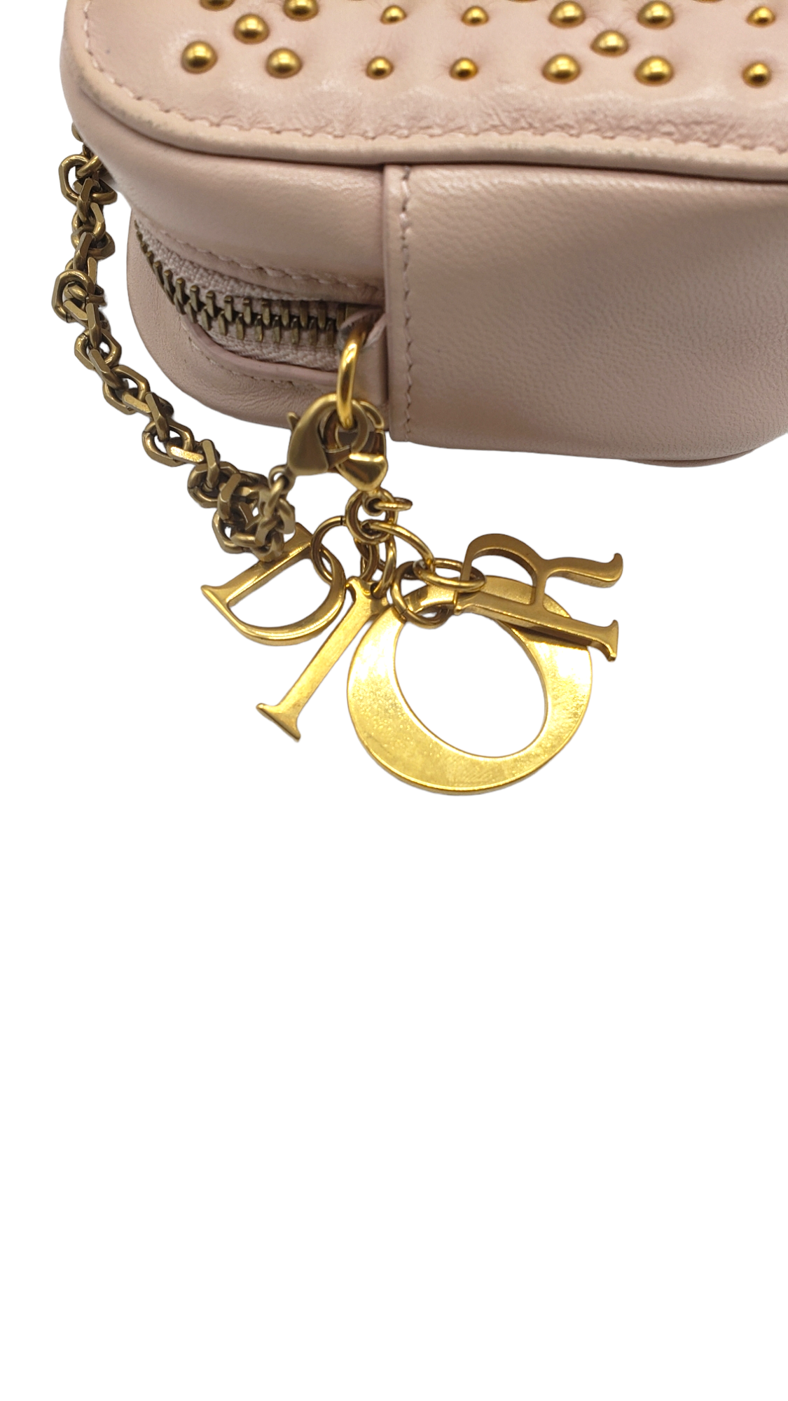 Christian Dior Blush Cannage Studded Lady Dior Camera Bag