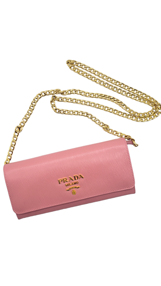 Prada Pink Textured Leather WOC