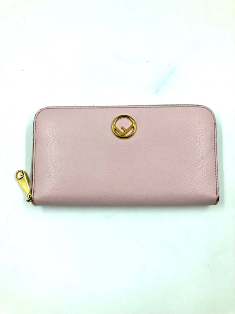 Fendi Peonia Pink Long is Leather Wallet