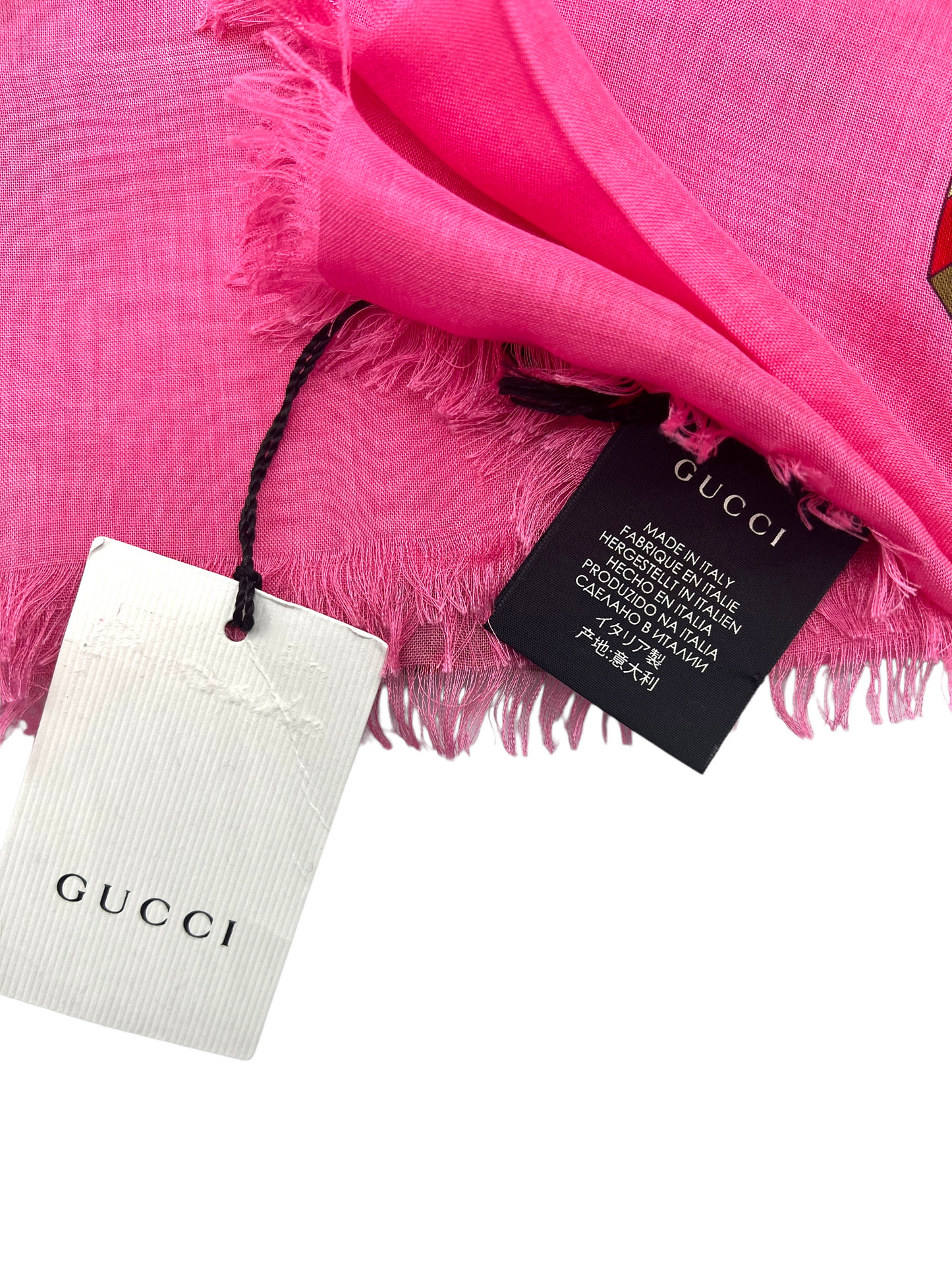Gucci Pink Cubo Logo Scarf