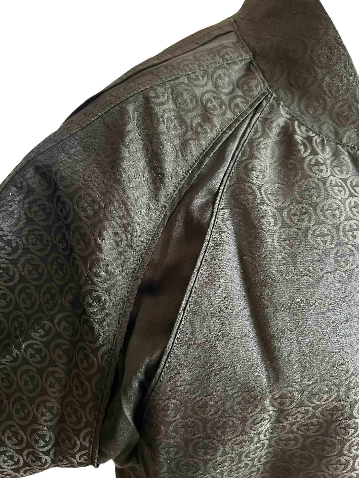 Gucci Black Silk Blend 2003 Tom Ford Interlocking G Size 42 Jacket