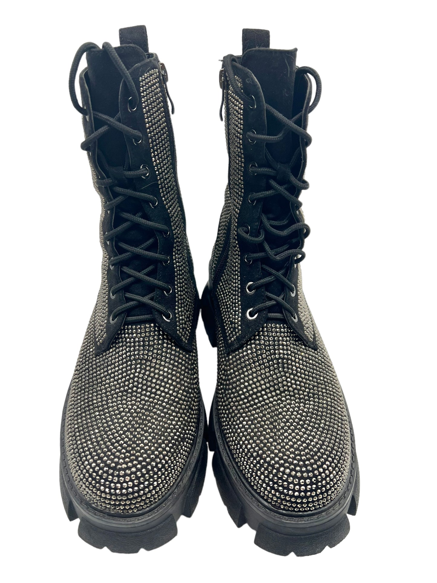 Azalea Wang Black Studded Embellished Size 9 Combat Boots