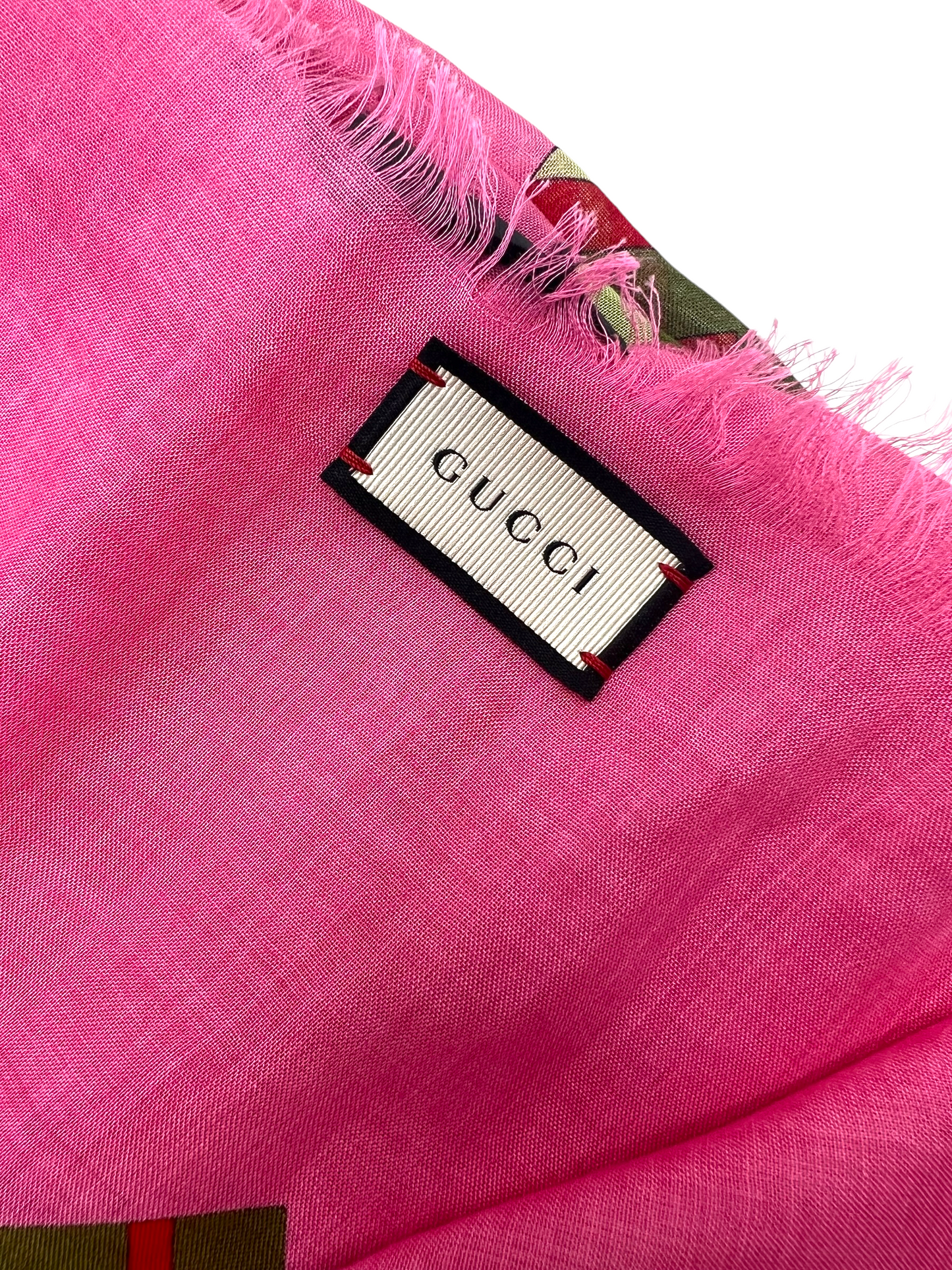 Gucci Pink Cubo Logo Scarf