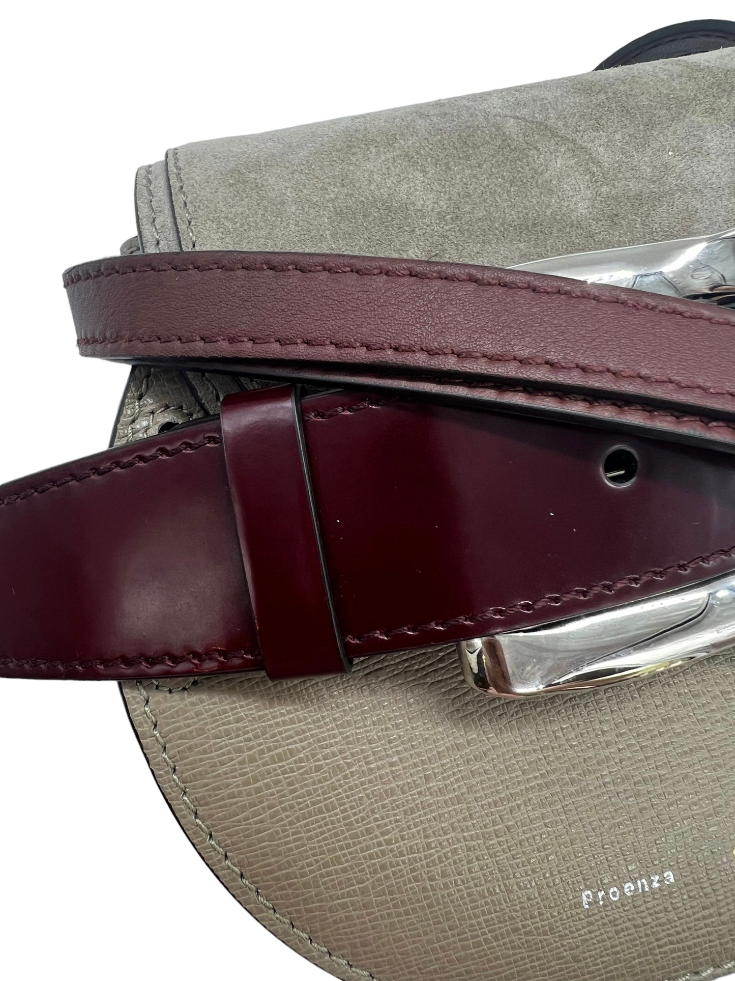 Proenza Schouler Taupe Leather Buckle Mini Crossbody Bag