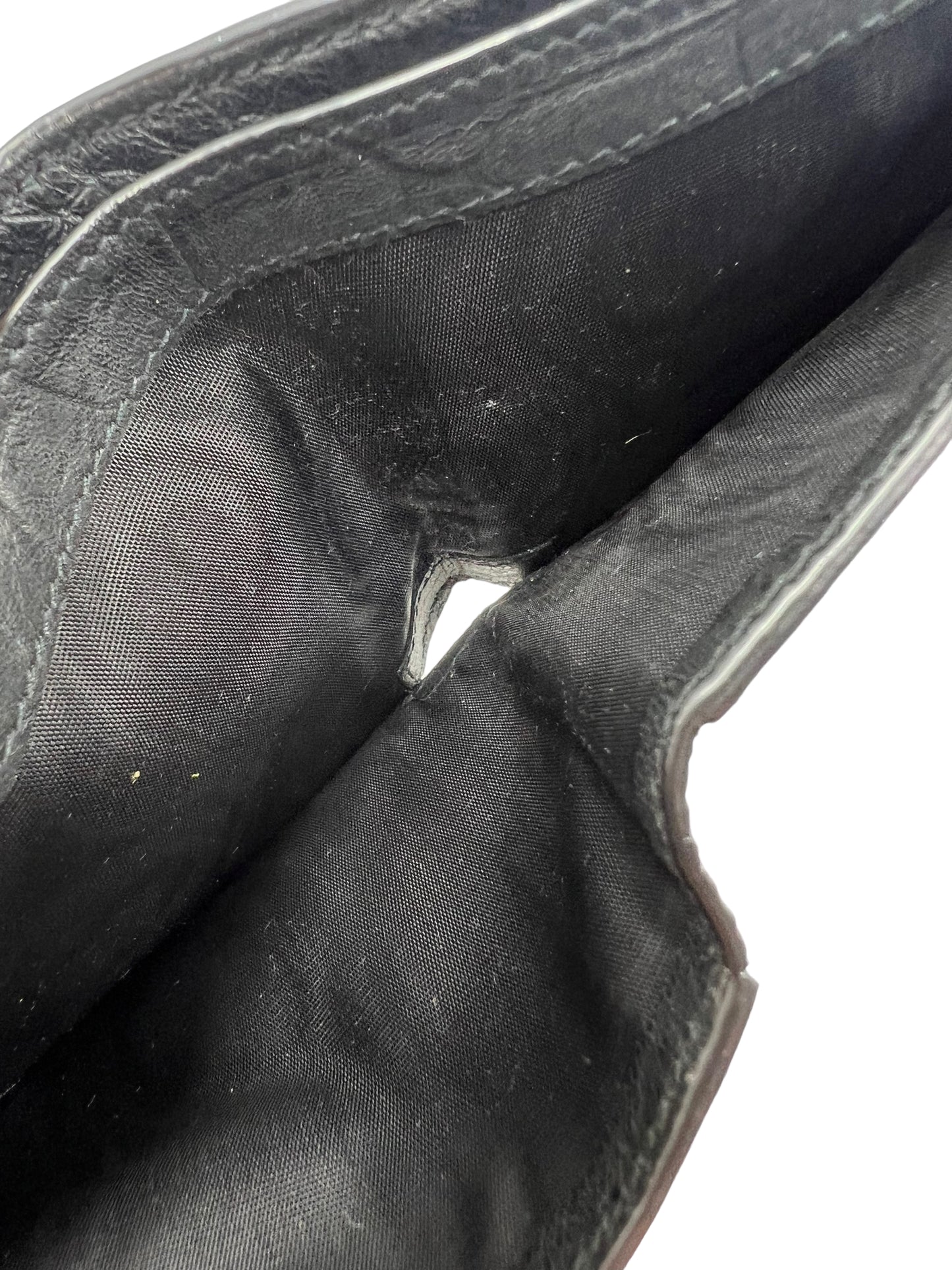 Saint Laurent YSL Black Croc Embossed Cassandra Wallet