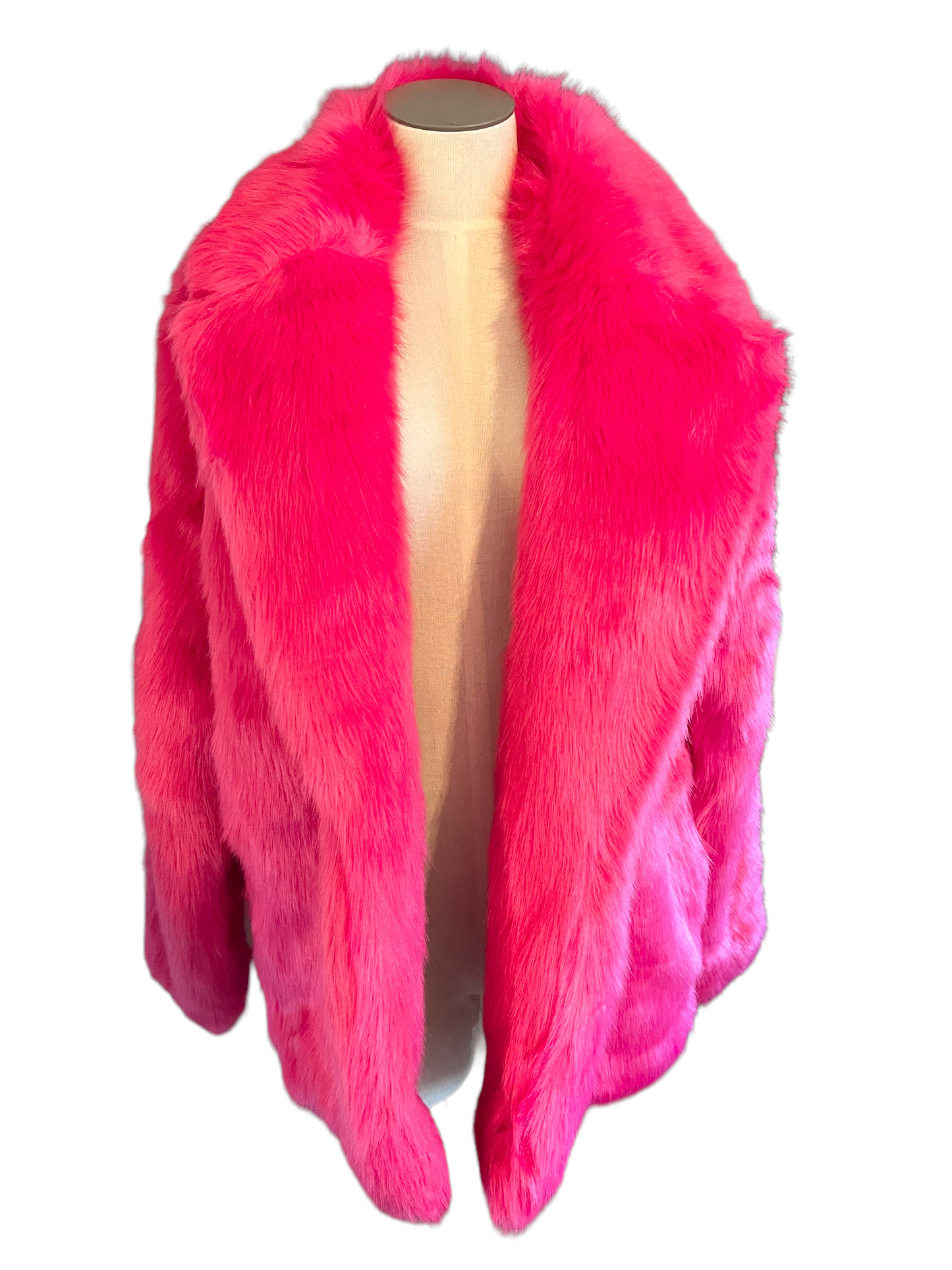 Michael Kors Electric Pink Faux Fur Size L Jacket