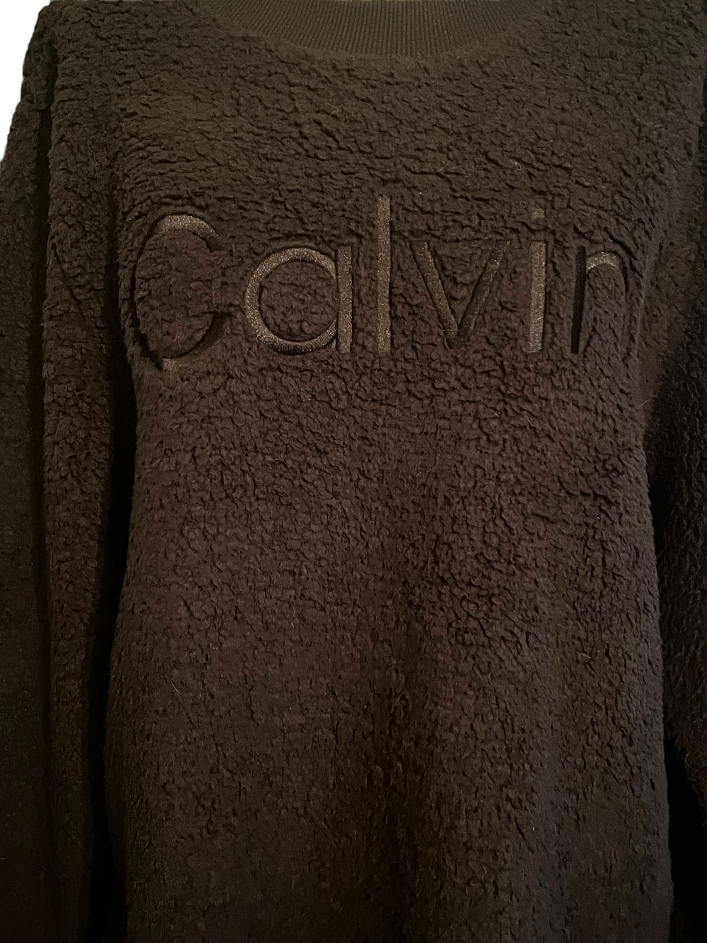 Calvin Klein Black Size L Fuzzy Logo Top