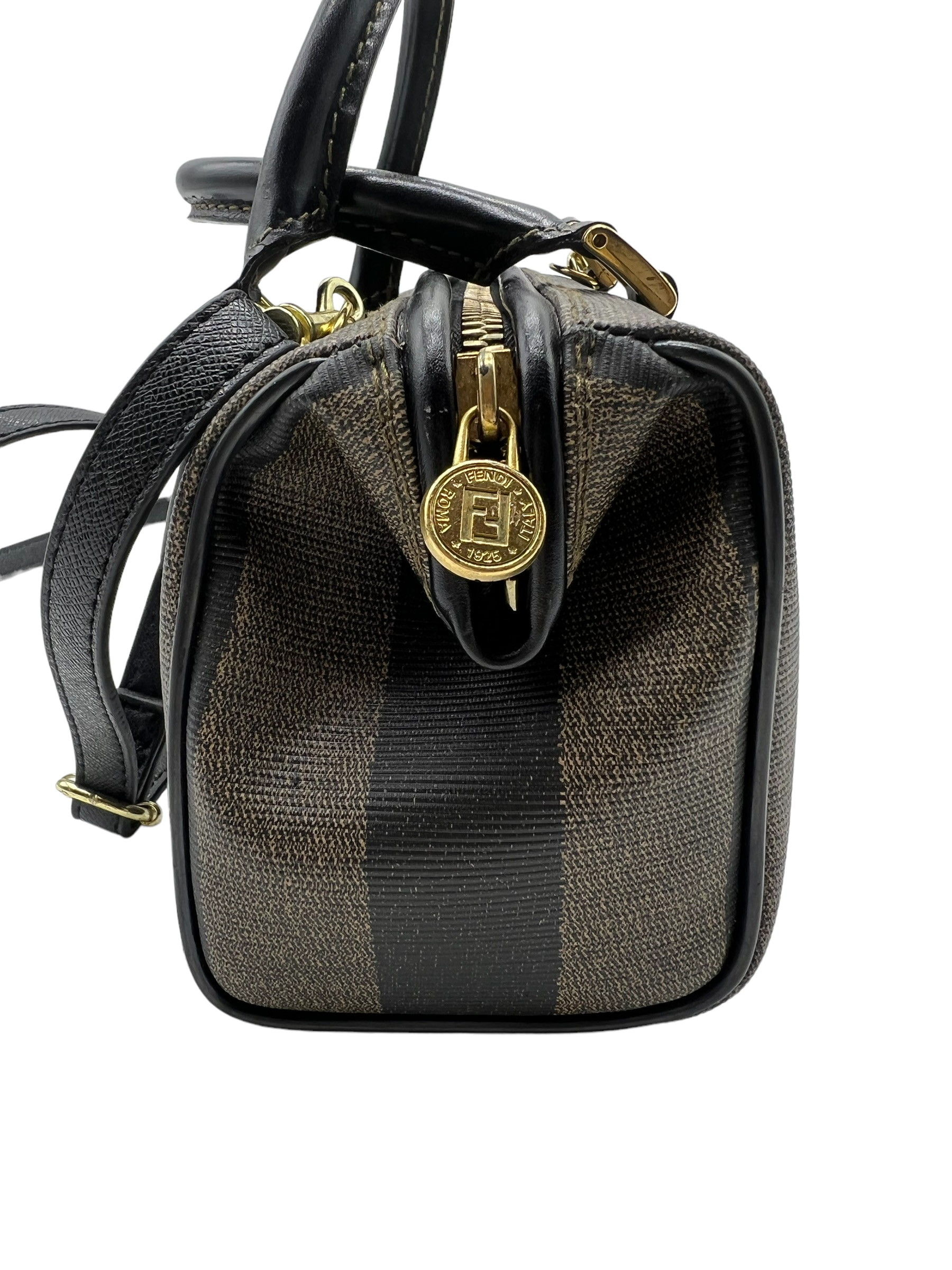 Fendi Pequin Mini Boston Bag, Luxury, Bags & Wallets on Carousell