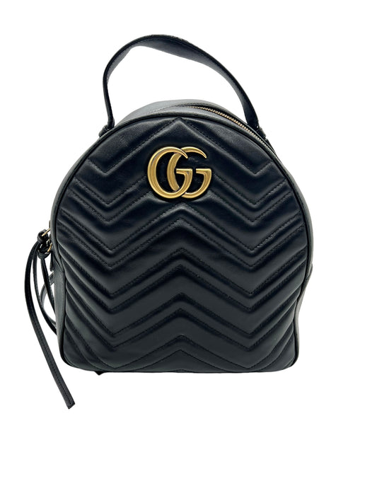 Gucci Black Leather Marmont Backpack