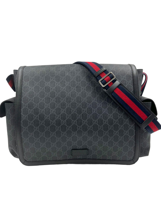 Gucci Black GG Supreme Diaper Bag