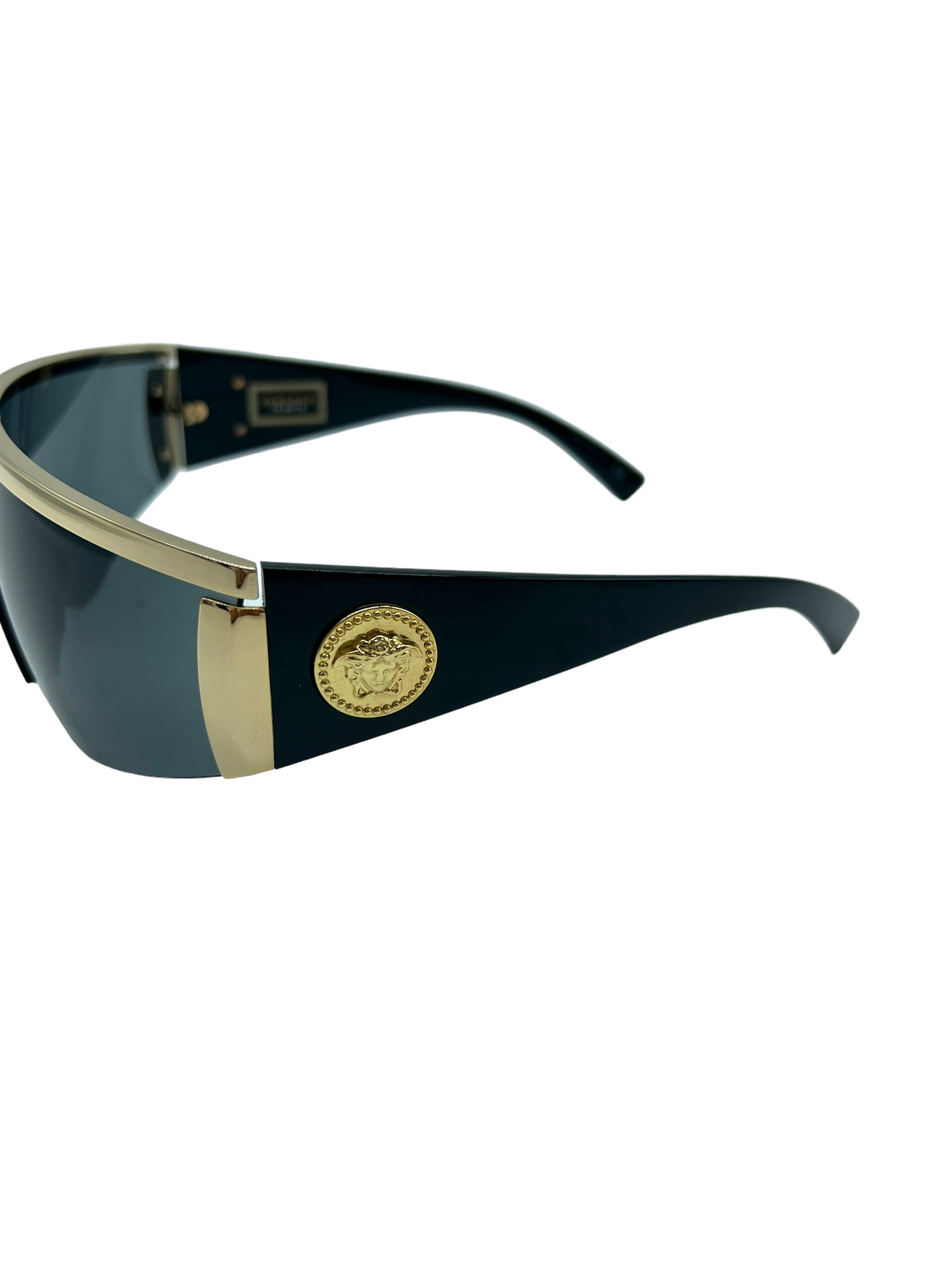 Versace Black & Gold Tribute Shield MOD 2197 Sunglasses