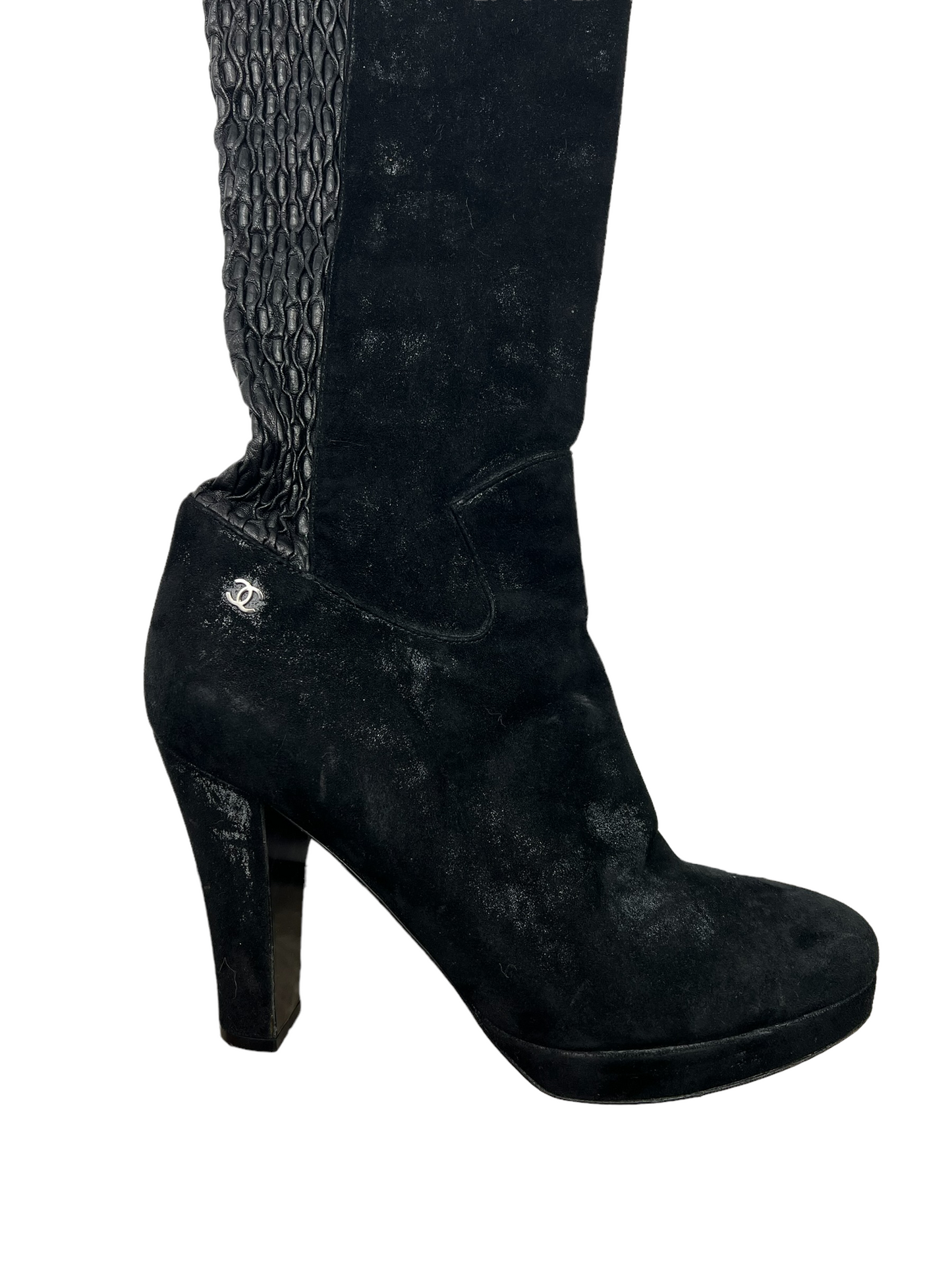 Chanel Thigh High Suede Lambskin Size 39 Boots