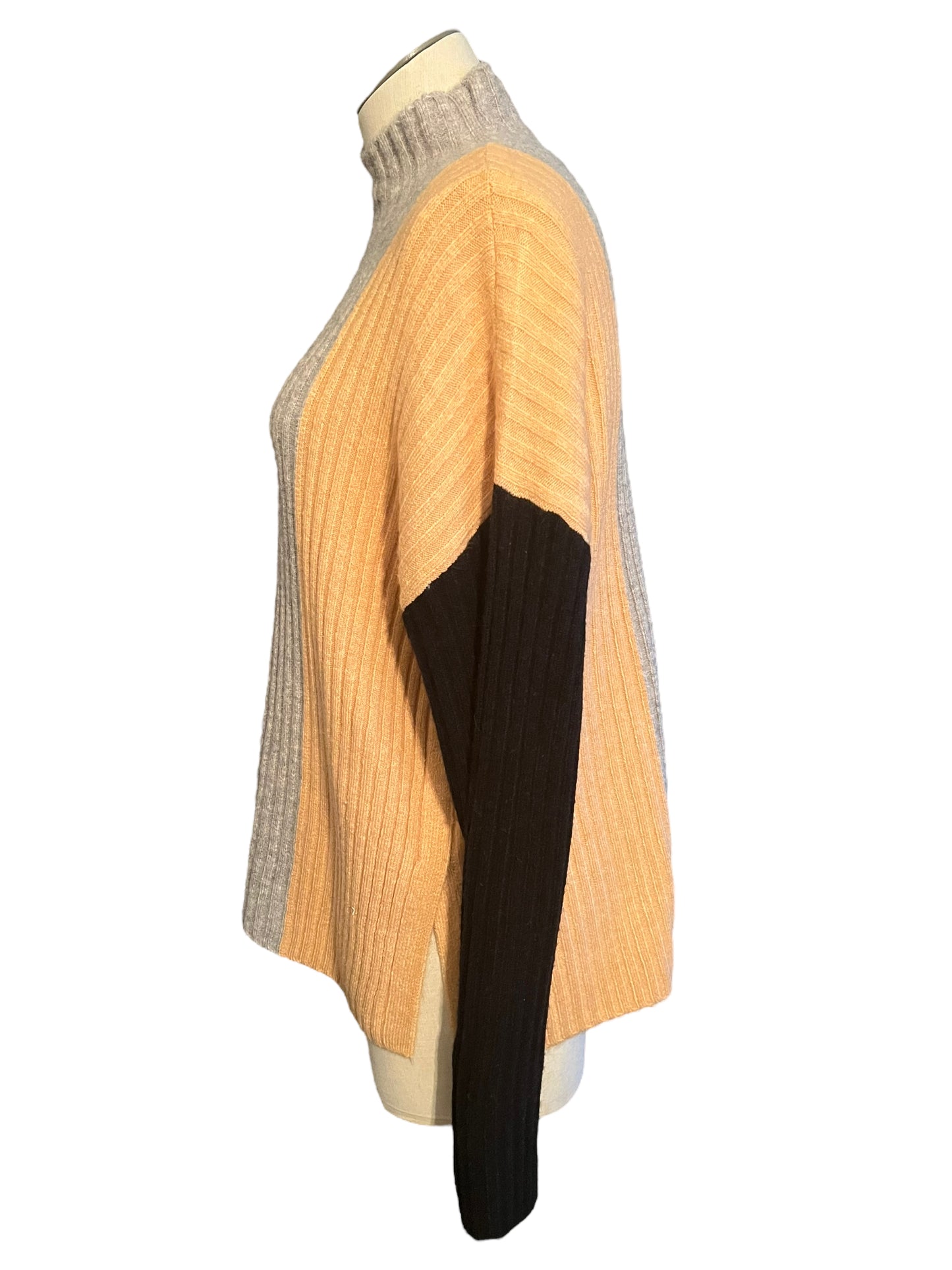 Calvin Klein Color Block Ribbed Mock Neck Size S Sweater