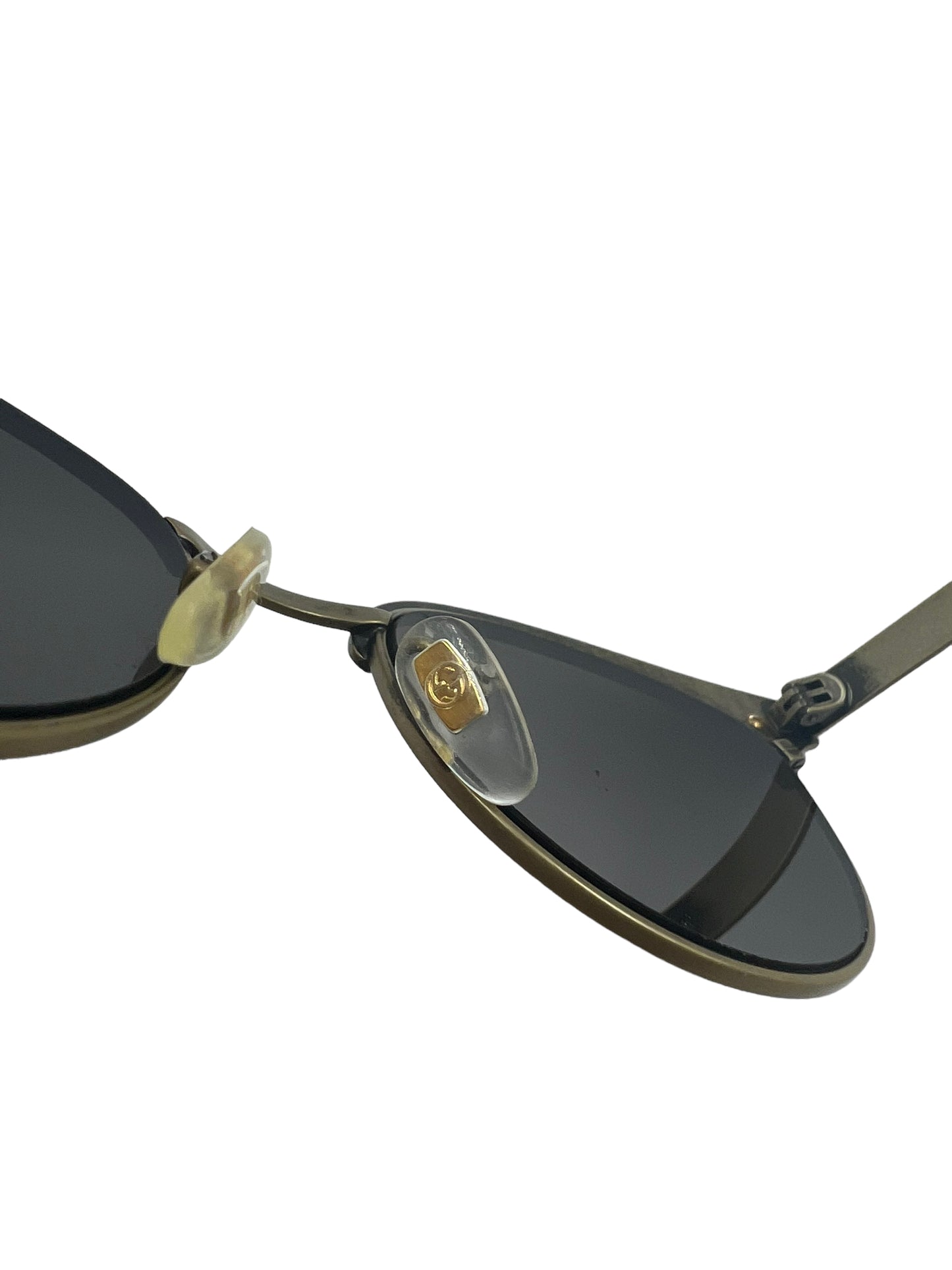 Gucci GG0220S Gold Cat Eye Engraved Sunglasses