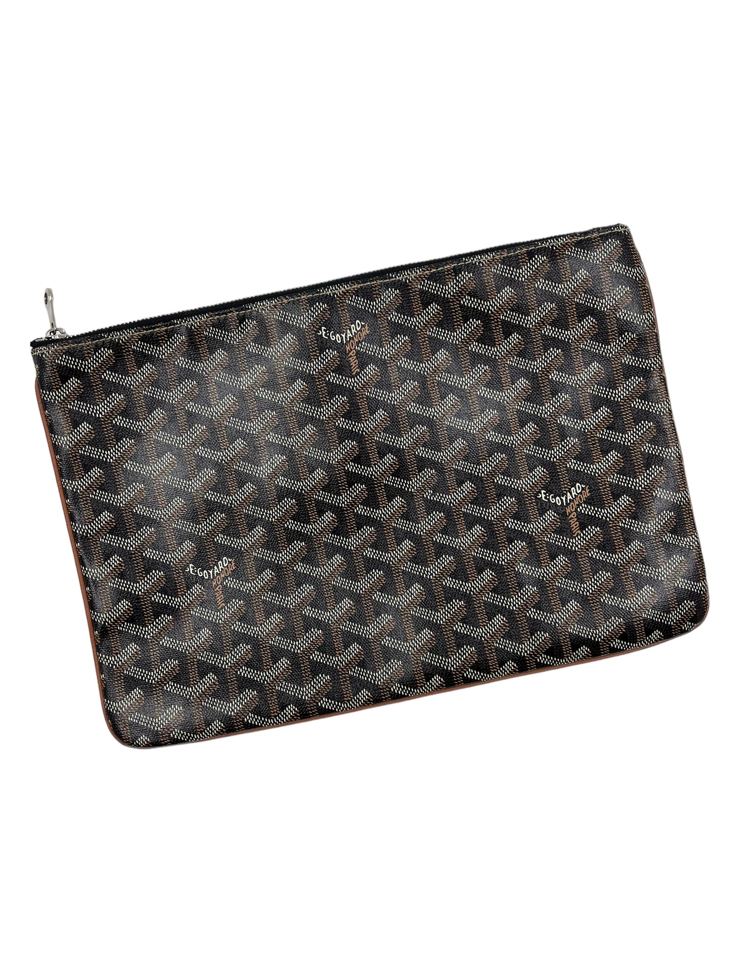 Goyard Black & Brown Senat MM Zip Pouch