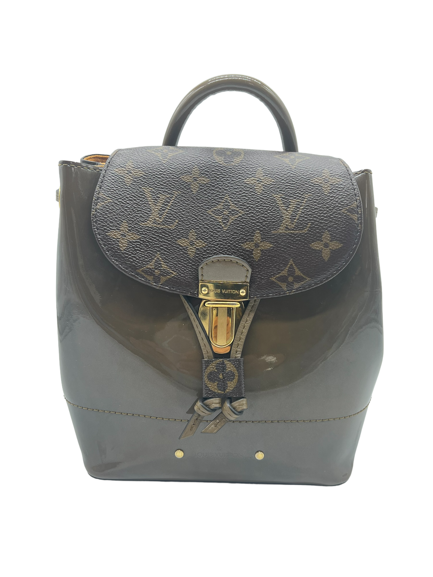 Louis Vuitton Vert Bronze Vernis Monogram Hot Springs Backpack Handbag