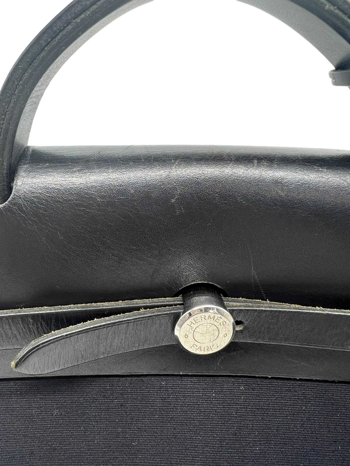 Hermes Black Toile Herbag 39 Shoulder Bag