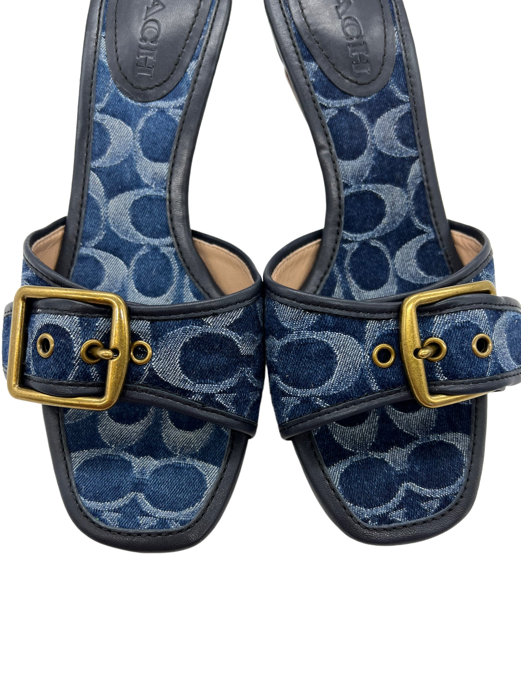 Coach Size 7 Denim Signature Margot Sandals Shop Luxe Society