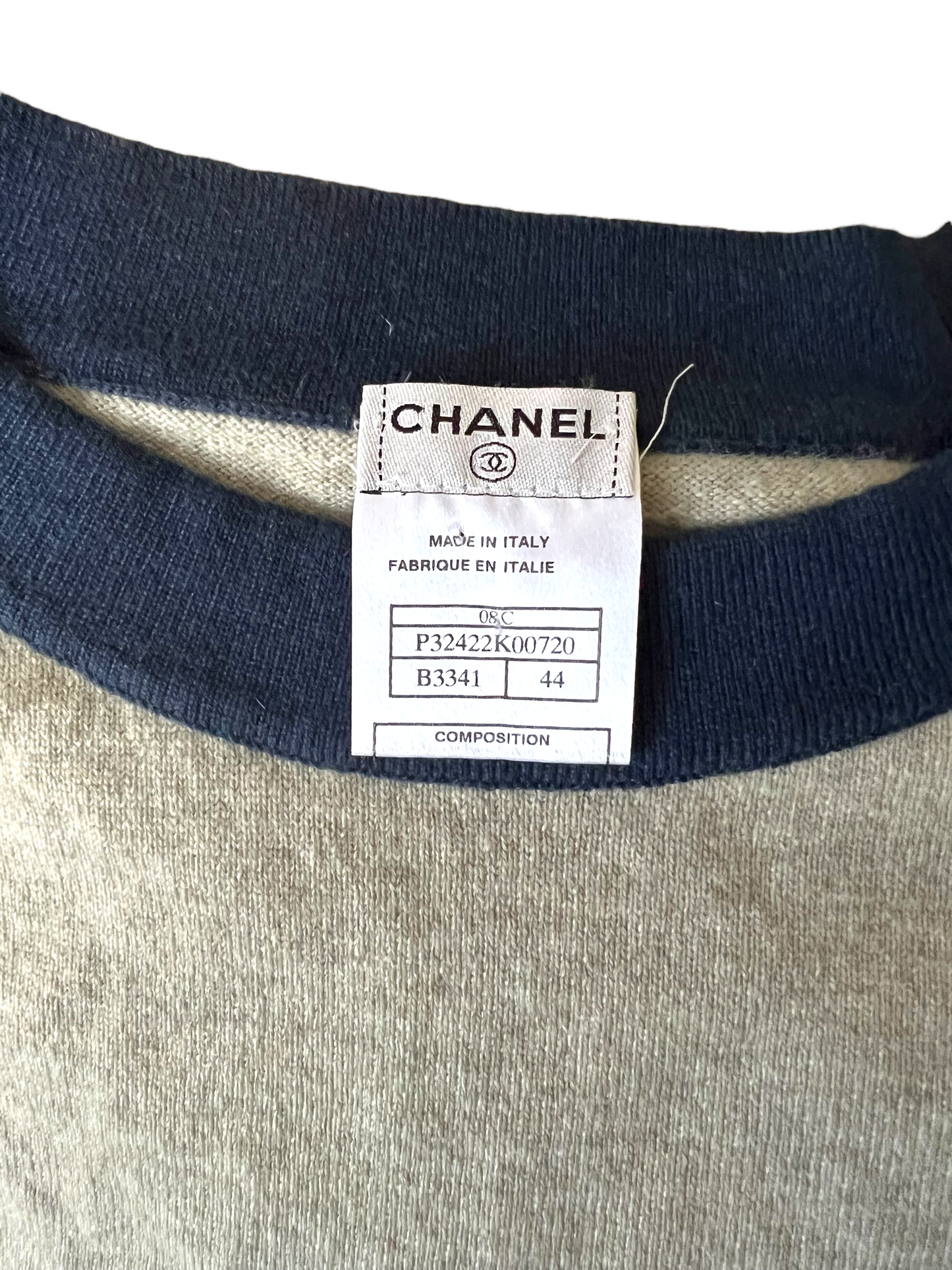 Chanel Gray 08C Cashmere Coco Line Size 44 Dress
