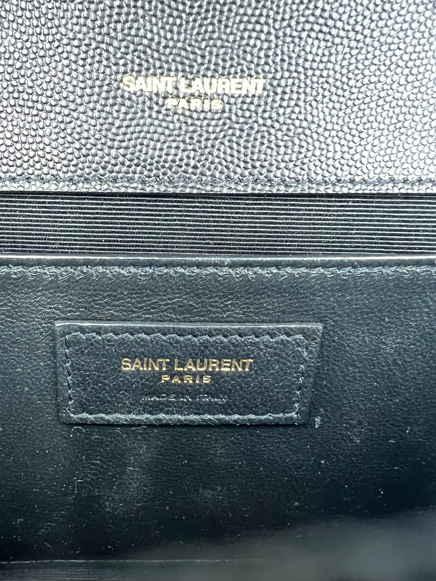 Saint Laurent YSL Black Grain de Poudre Medium Kate Chain Bag