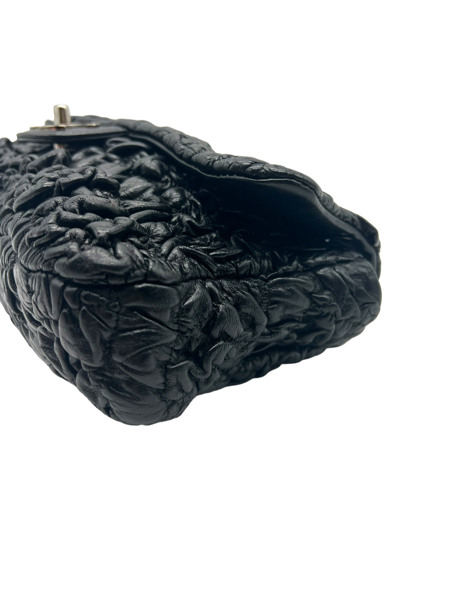 Chanel 2006-2008 Black Lambskin Astrakhan Flap Chain Shoulder Bag