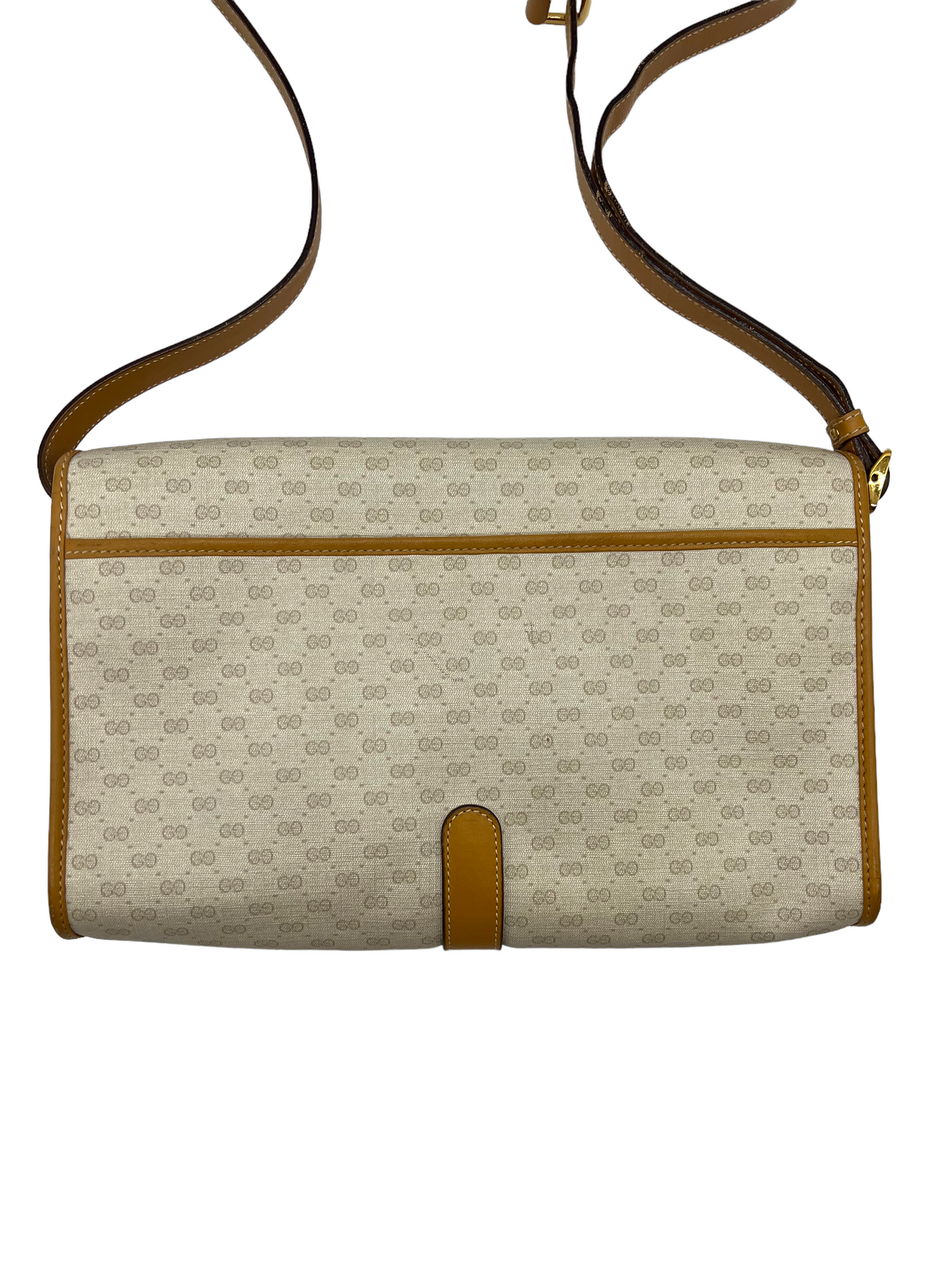 Gucci Cream Tan Vintage GG Crossbody Shoulder Bag