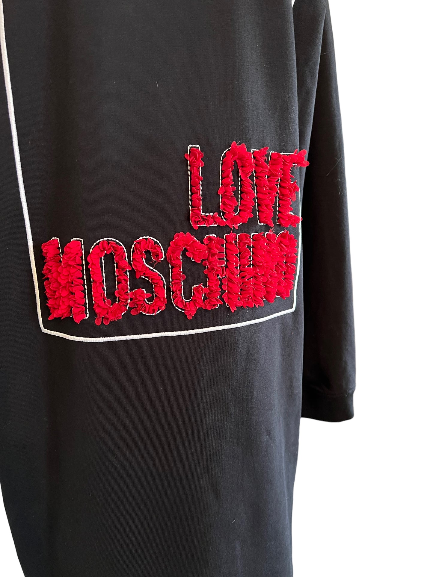 Love Moschino Black Size 46 3D Logo Sweatshirt Dress