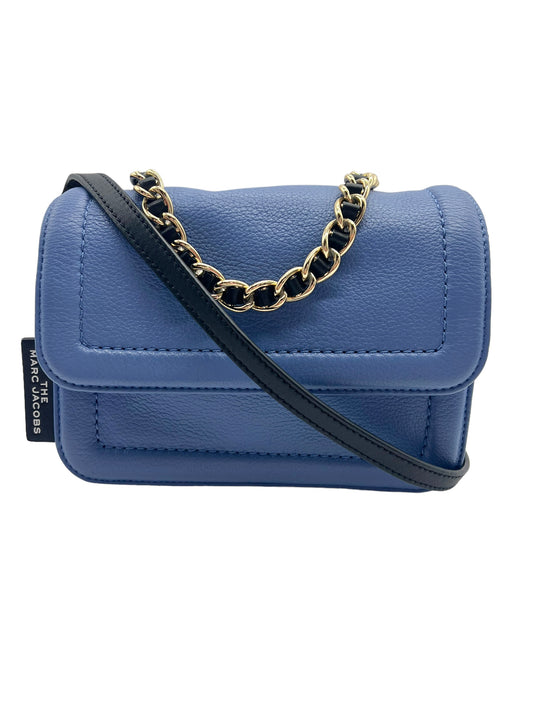 Marc Jacobs Blue Leather The Mini Cushion Bag