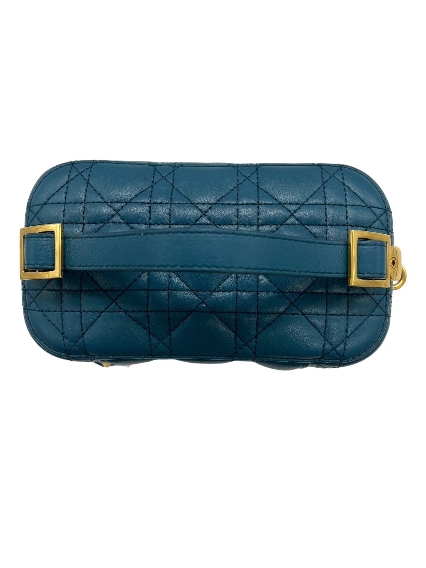 Dior Teal Lambskin Small Cannage Diortravel Vanity Case