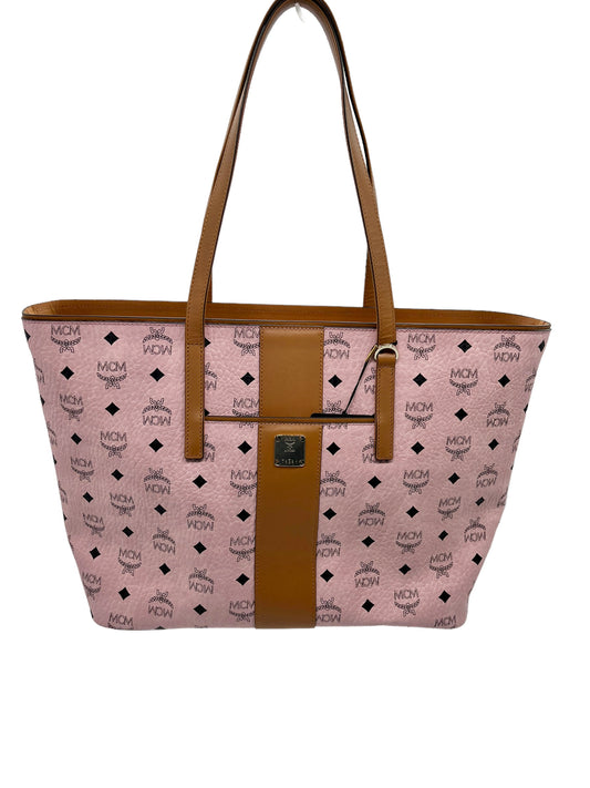 MCM Pink Medium Anya Visetos Tote