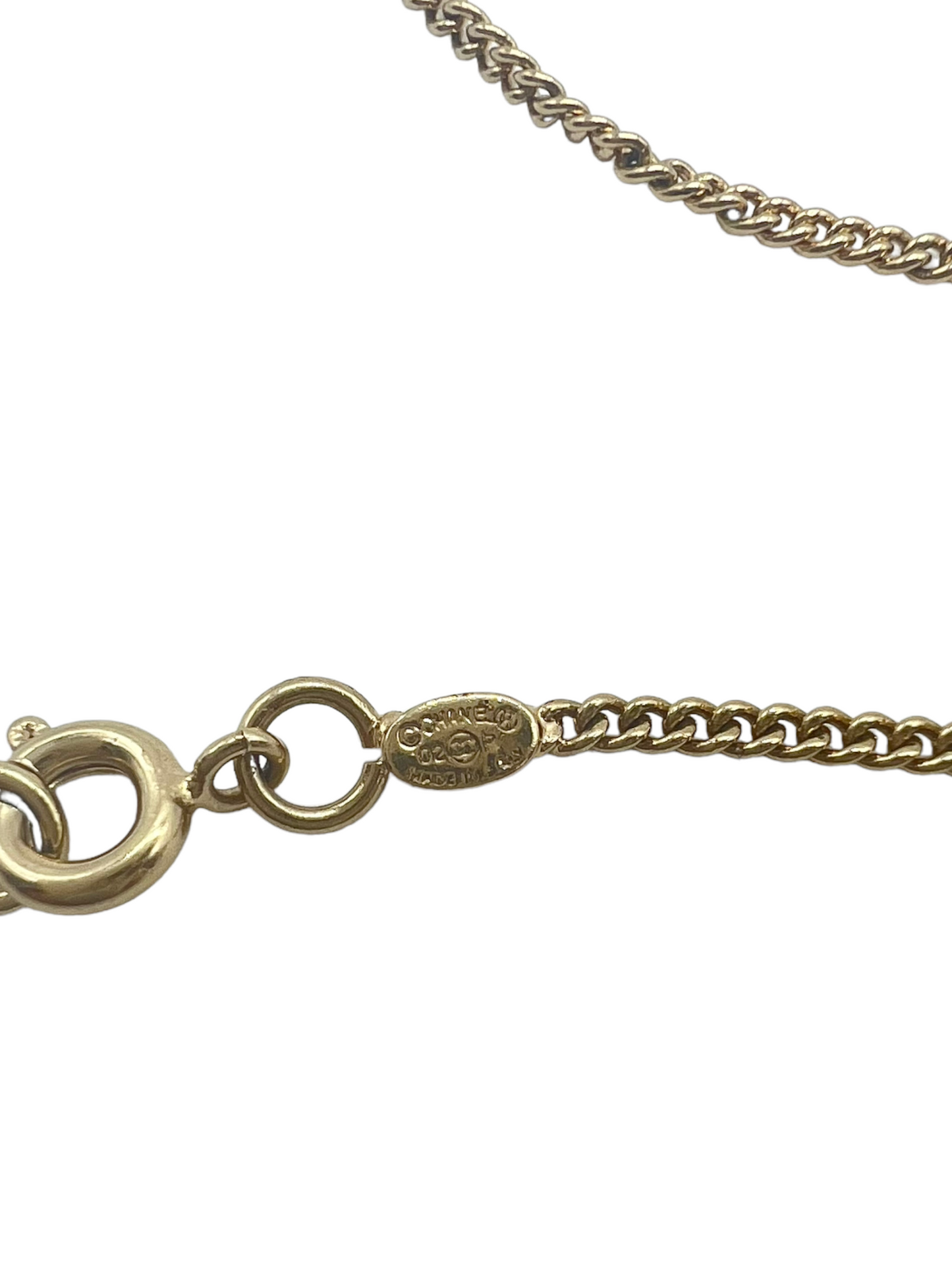 Chanel Gold Hammered Vintage Cut Out 'Chanel Paris' Medallion Necklace