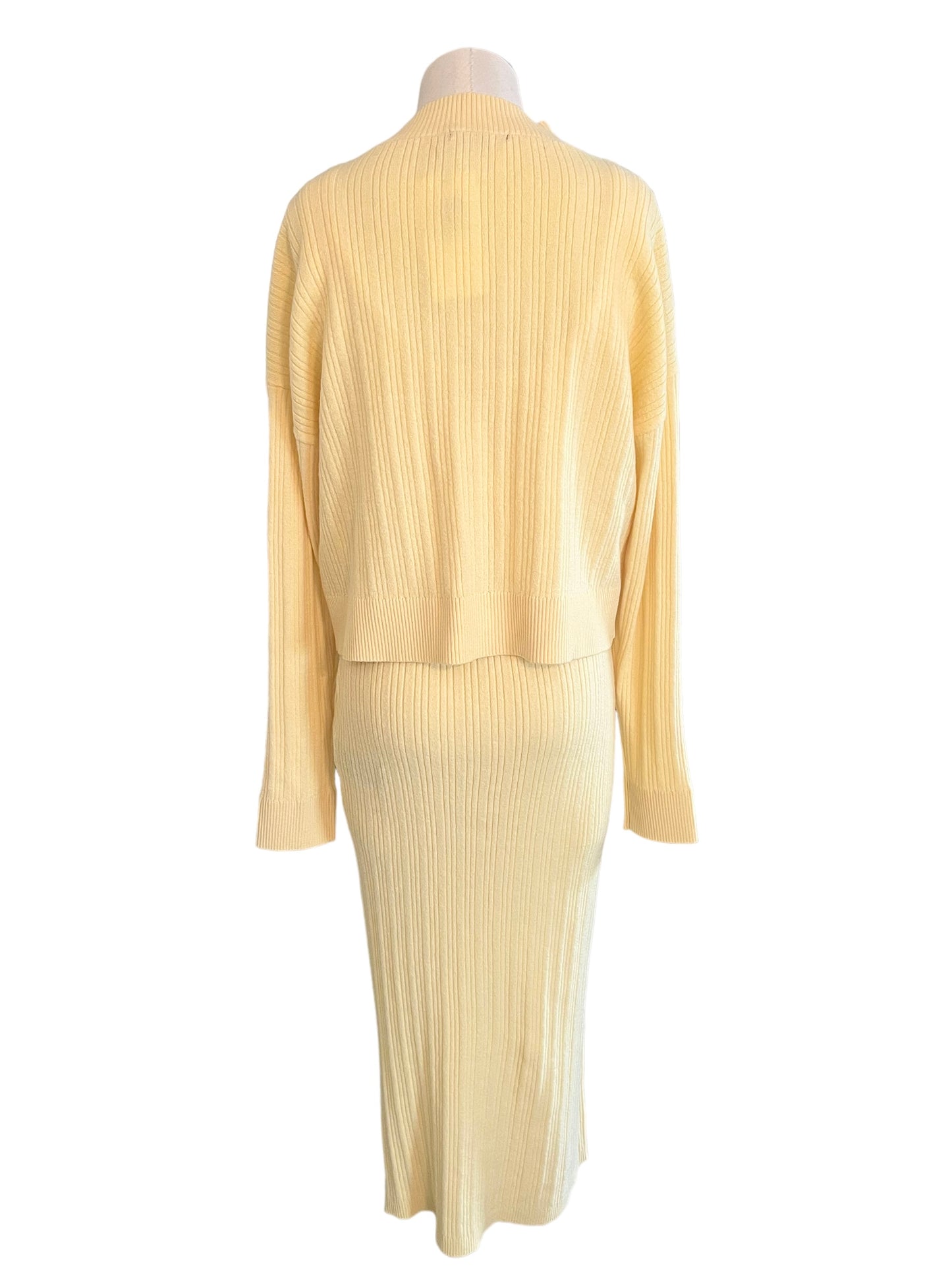 7 for All Mankind Yellow Knit Size M Dress Set