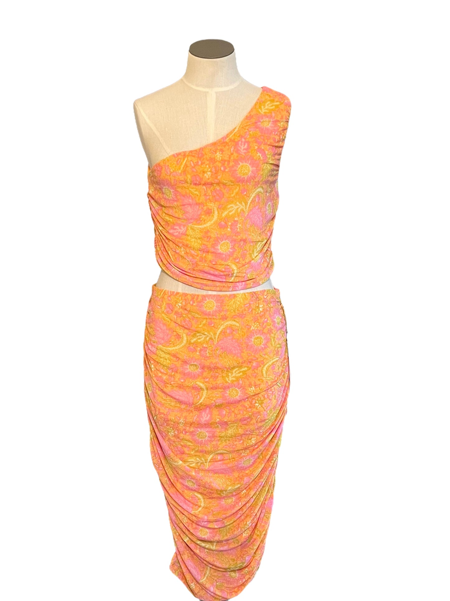House of Harlow 1960 Orange Mesh 2-Piece Size M Skirt Set