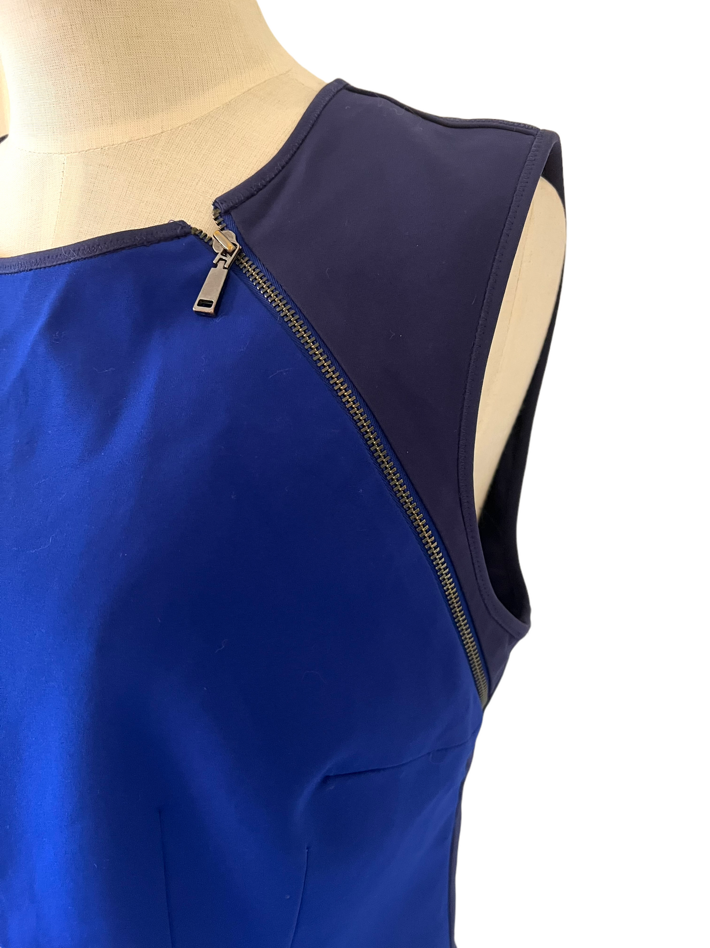 Elie Tahari Navy & Blue Color Block Size 8 Dress