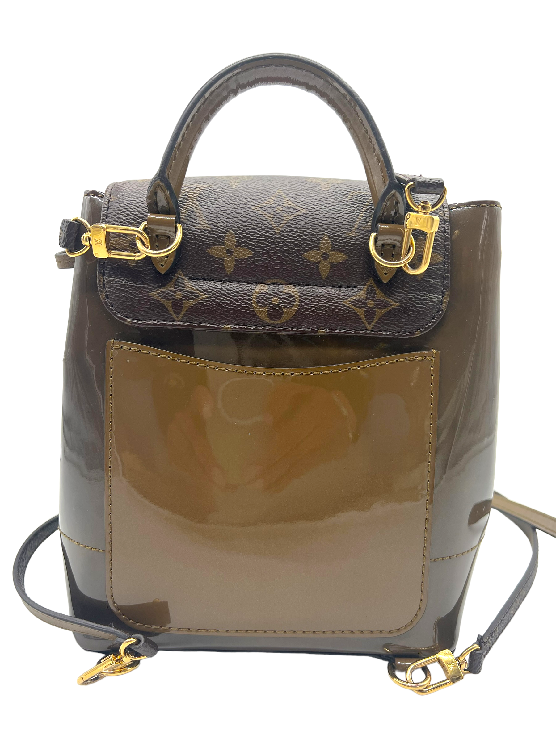 Louis Vuitton Murray Mini 871016 Green-gold Monogram Vernis Leather Backpack