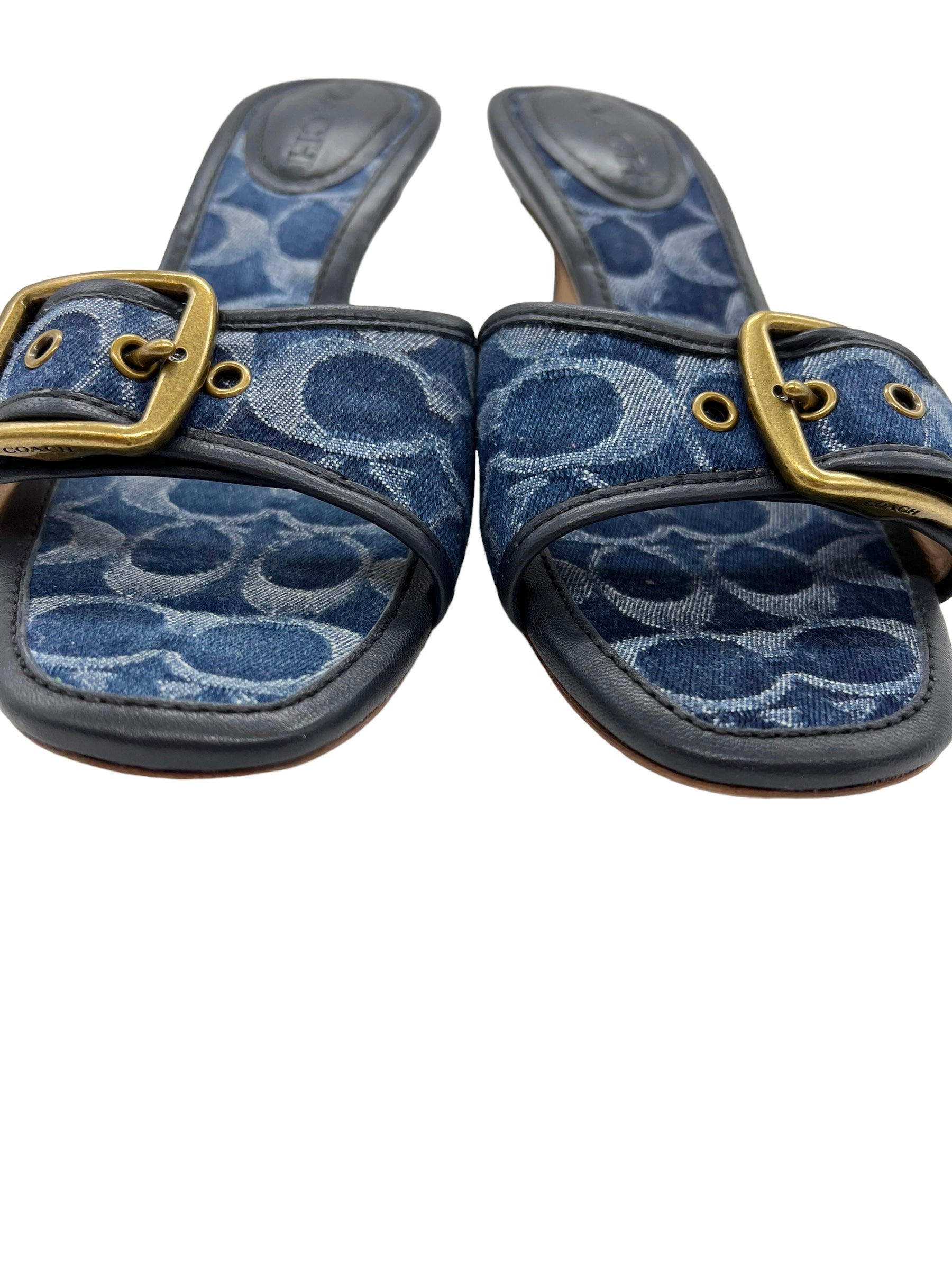 Coach Size 7 Denim Signature Margot Sandals Shop Luxe Society